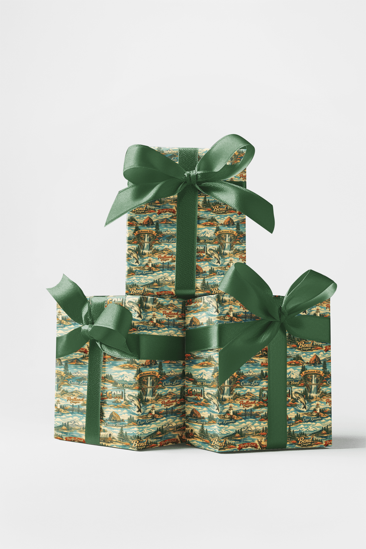 Oregon Postcard Memories Wrapping Paper