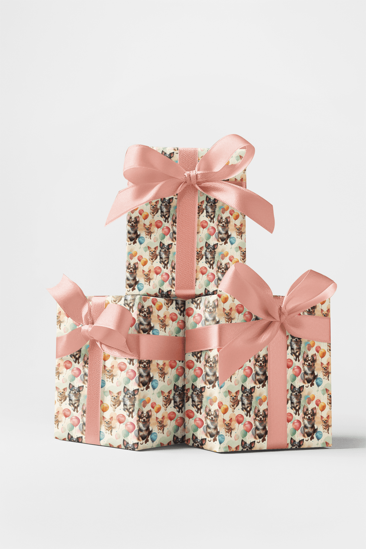 Chihuahua Birthday Balloons Wrapping Paper