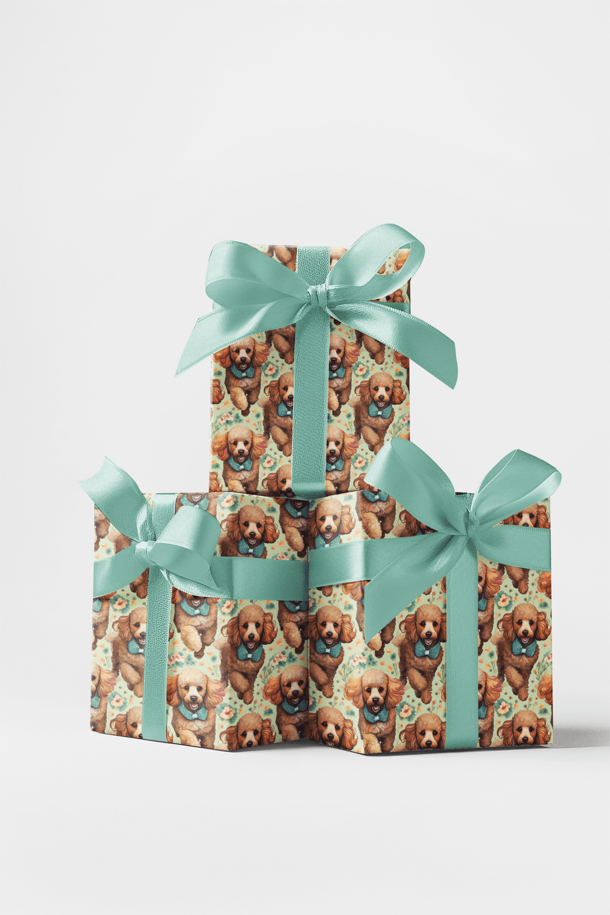 Posh Poodle Blooms Wrapping Paper