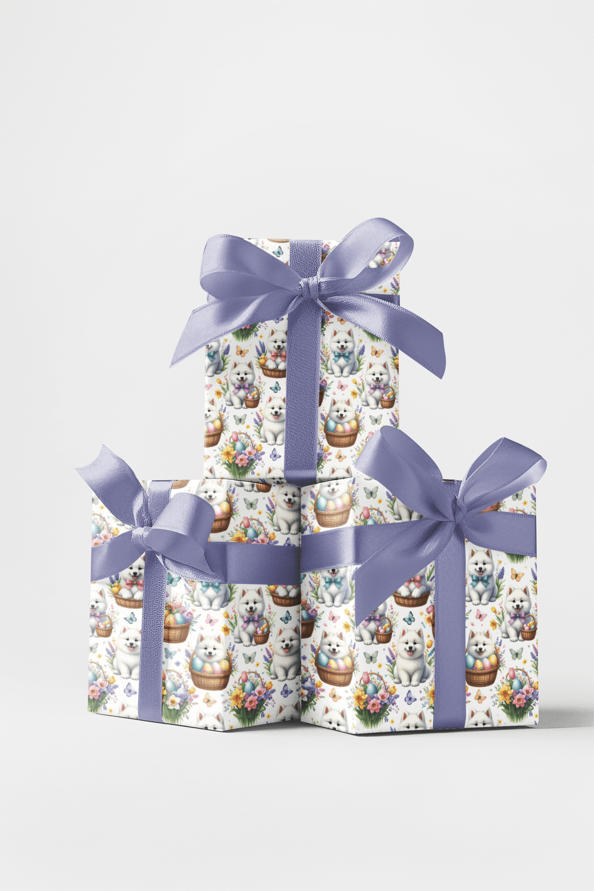 Easter Samoyeds Wrapping Paper