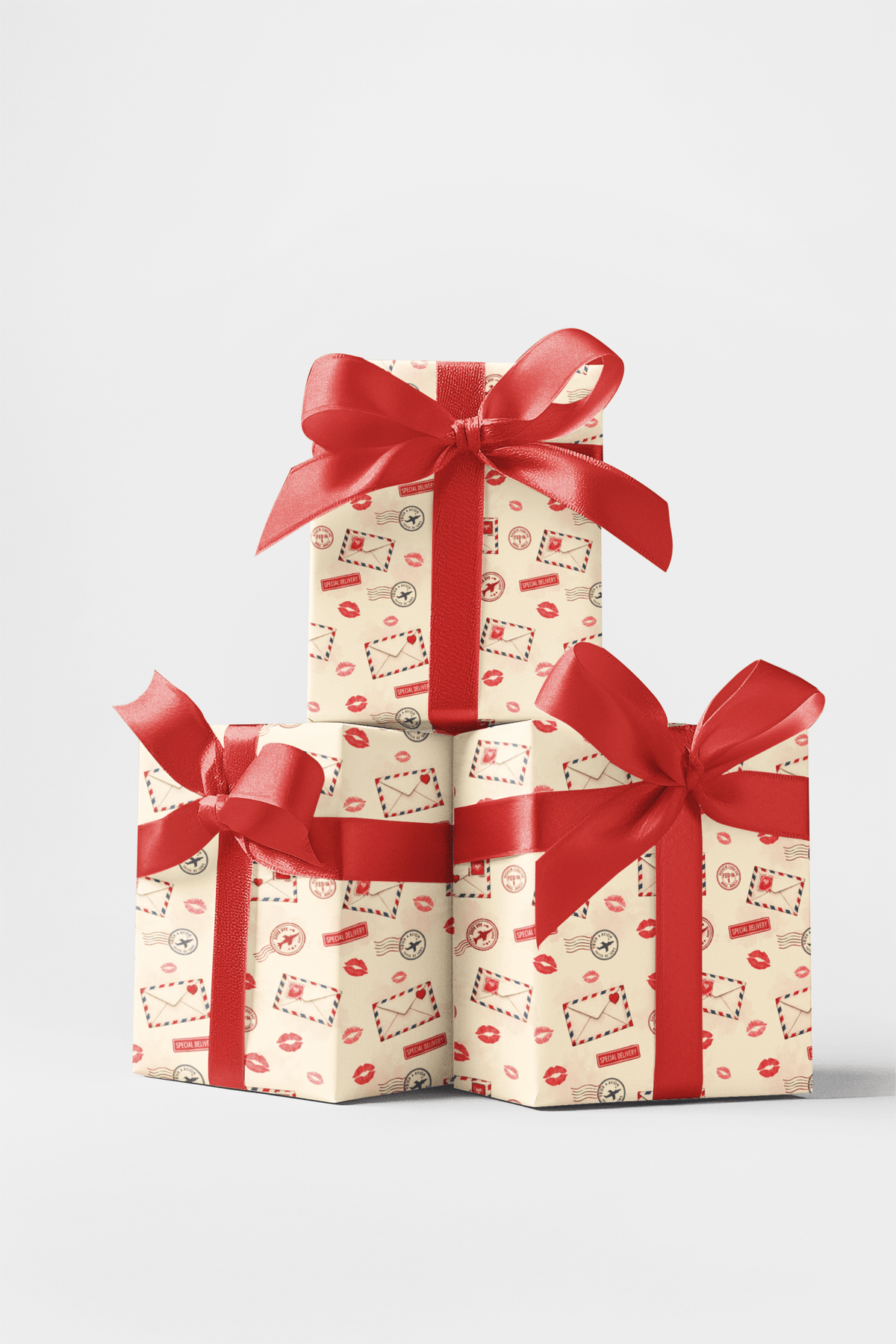 Postmarked Kisses Wrapping Paper