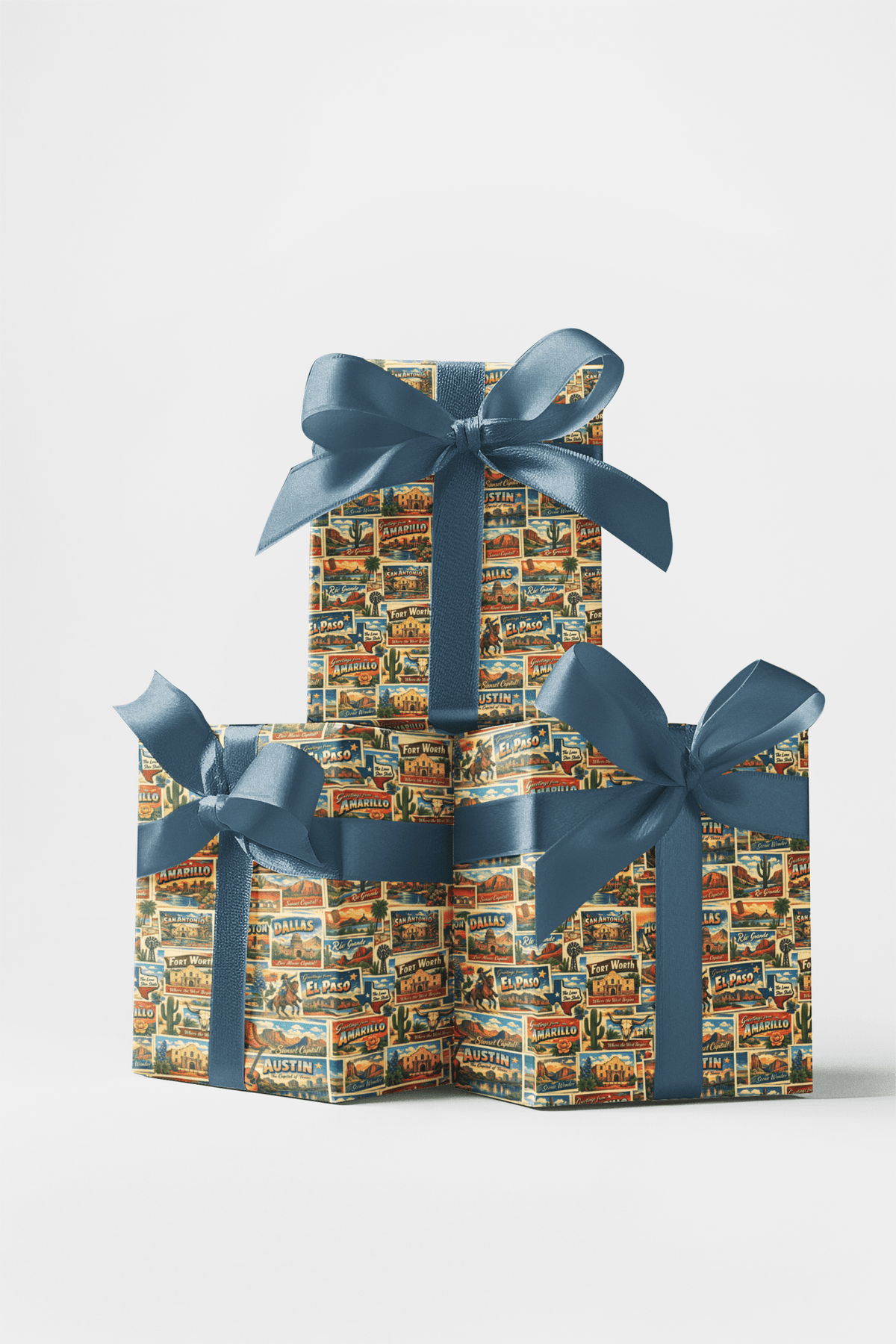 Texas Postcard Memories Wrapping Paper