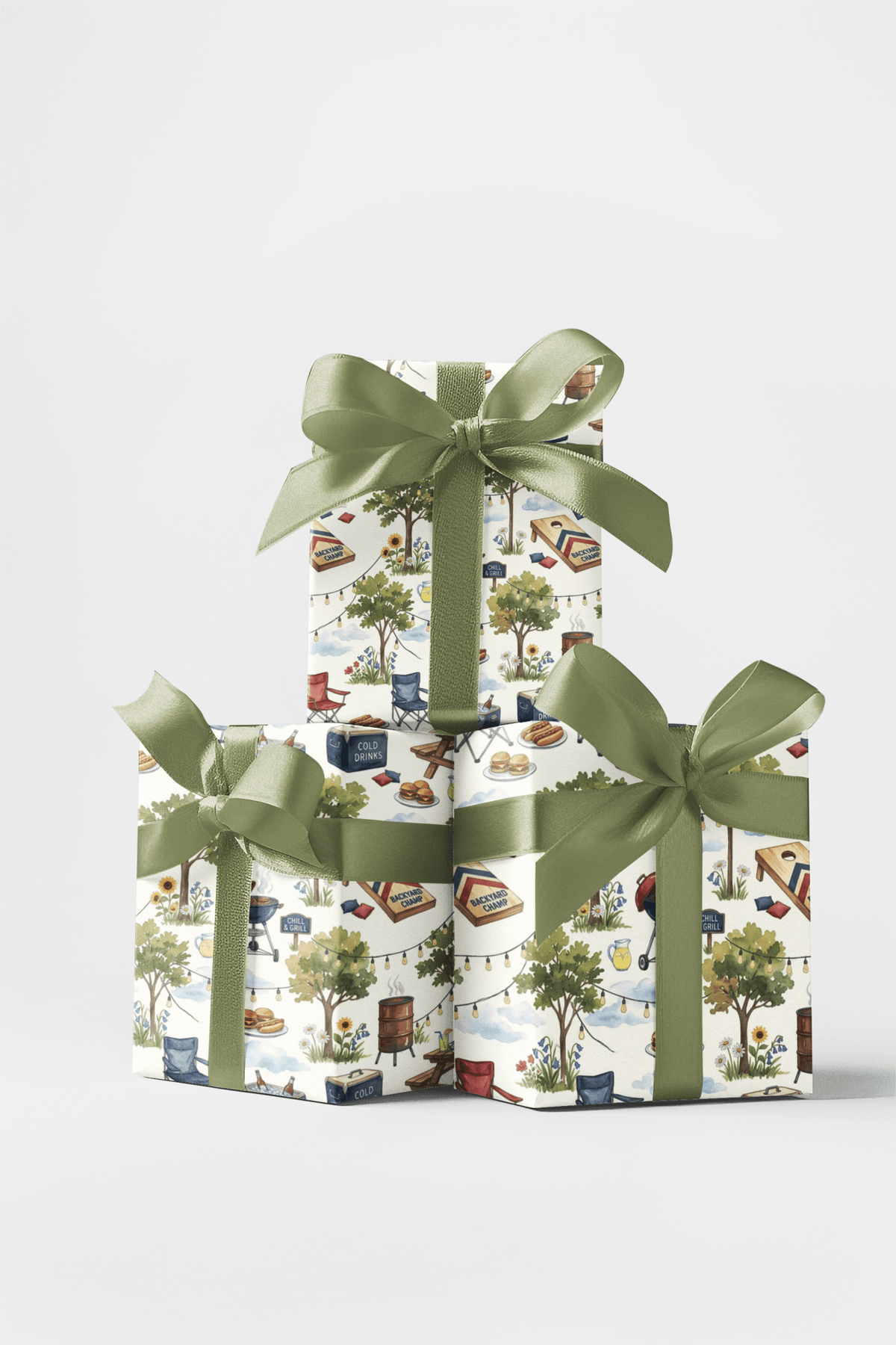 Backyard Bbq Gathering Wrapping Paper