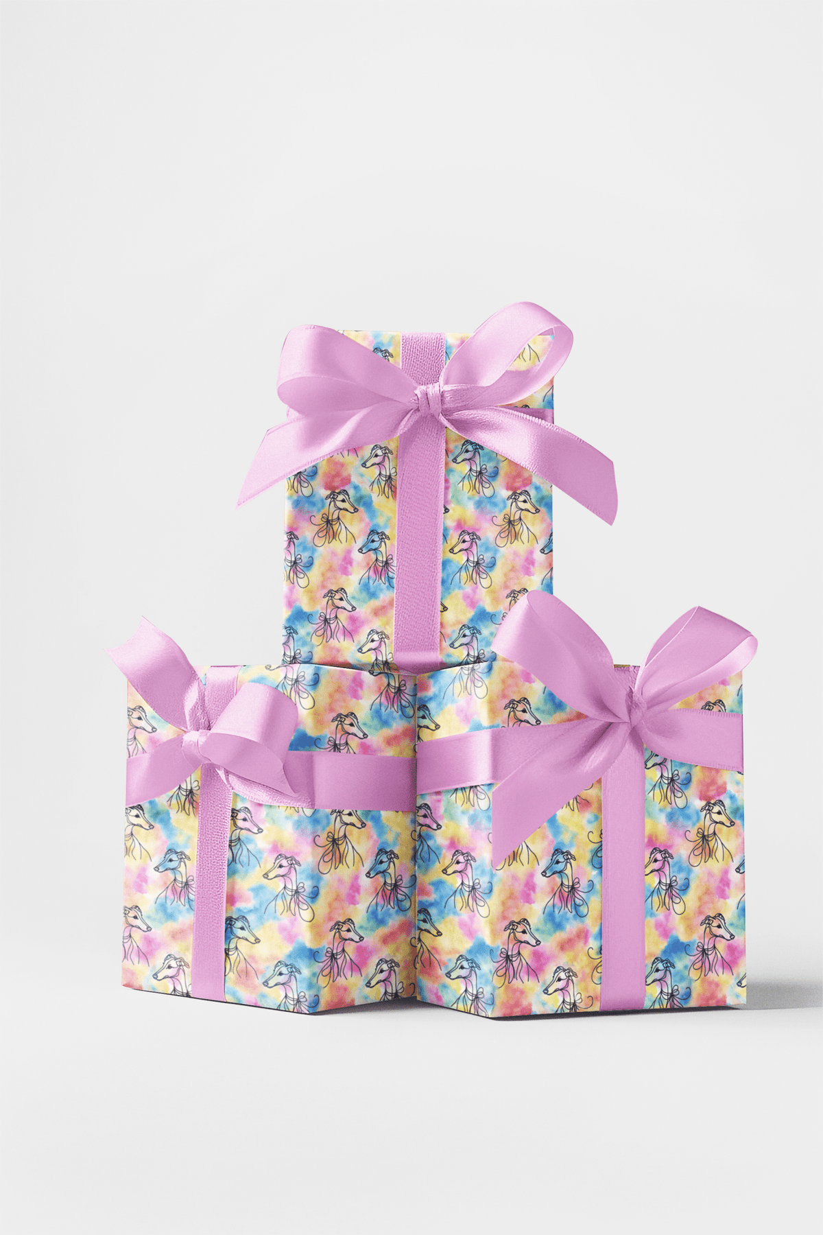Whippet Watercolor Wash Wrapping Paper