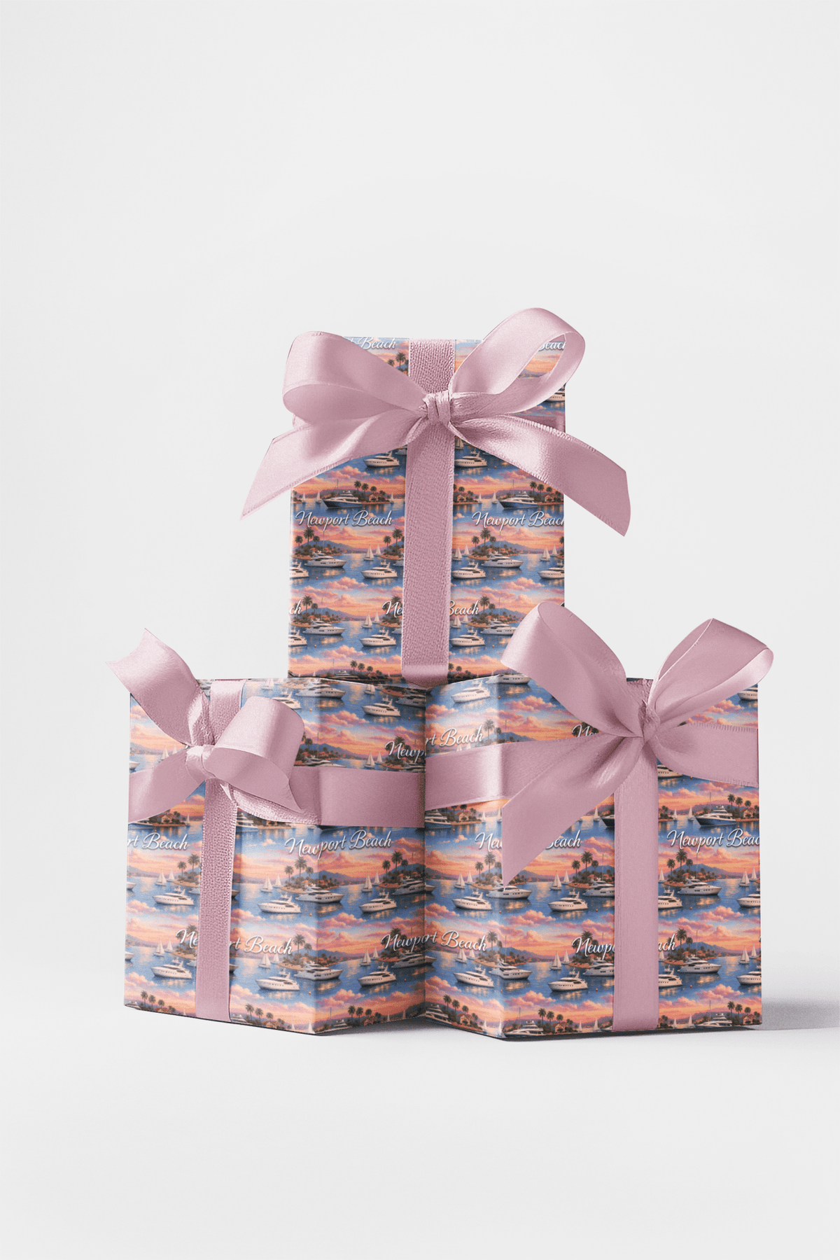 Newport Beach Harbor Glow Wrapping Paper