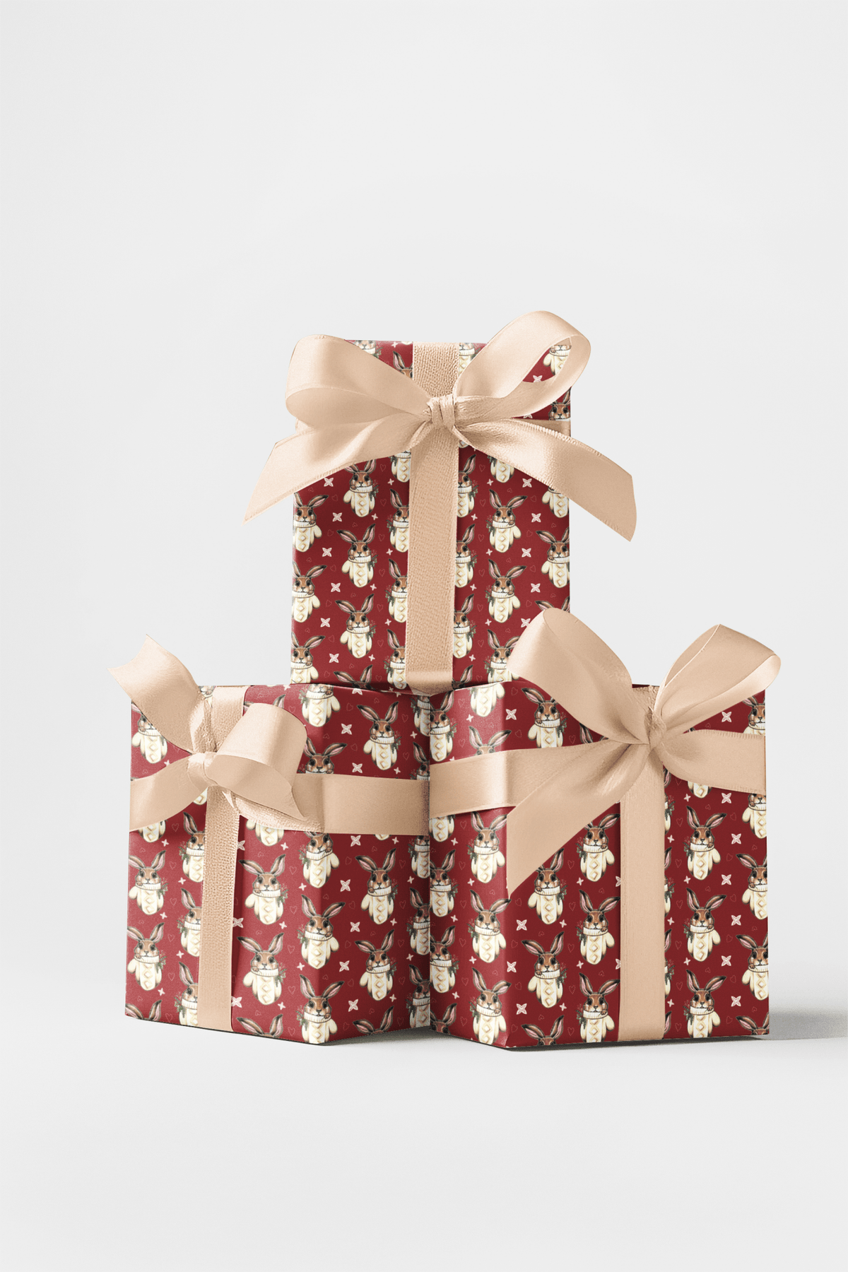 Winter Mitten Bunny Wrapping Paper | Michelle Gilsey | Artist Corner
