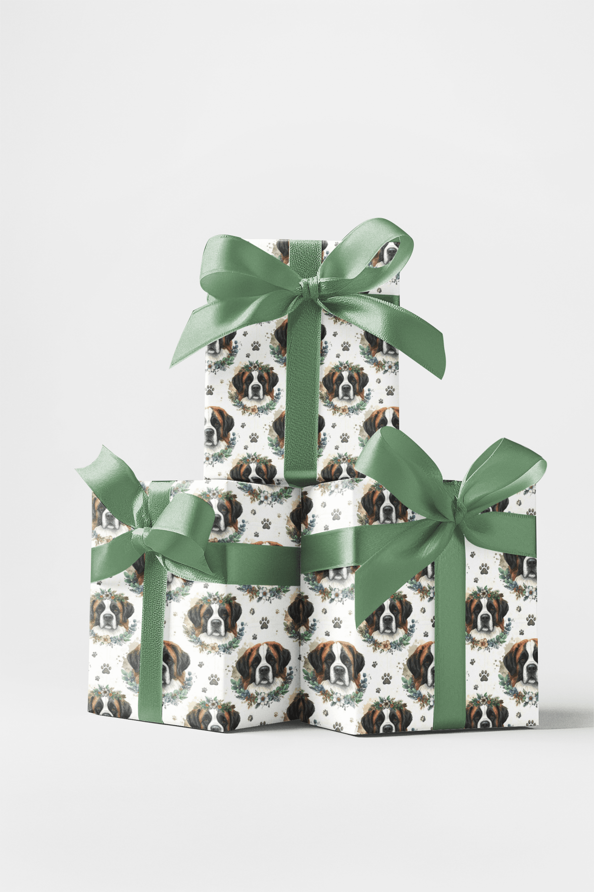 Gentle Giant Portraits (st. Bernard) Wrapping Paper