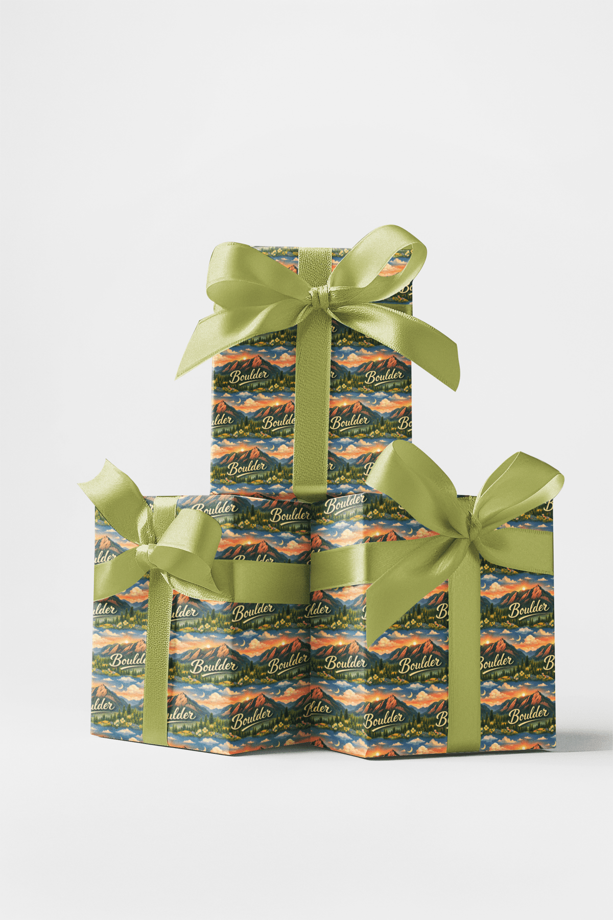 Boulder Flatirons Gold Wrapping Paper
