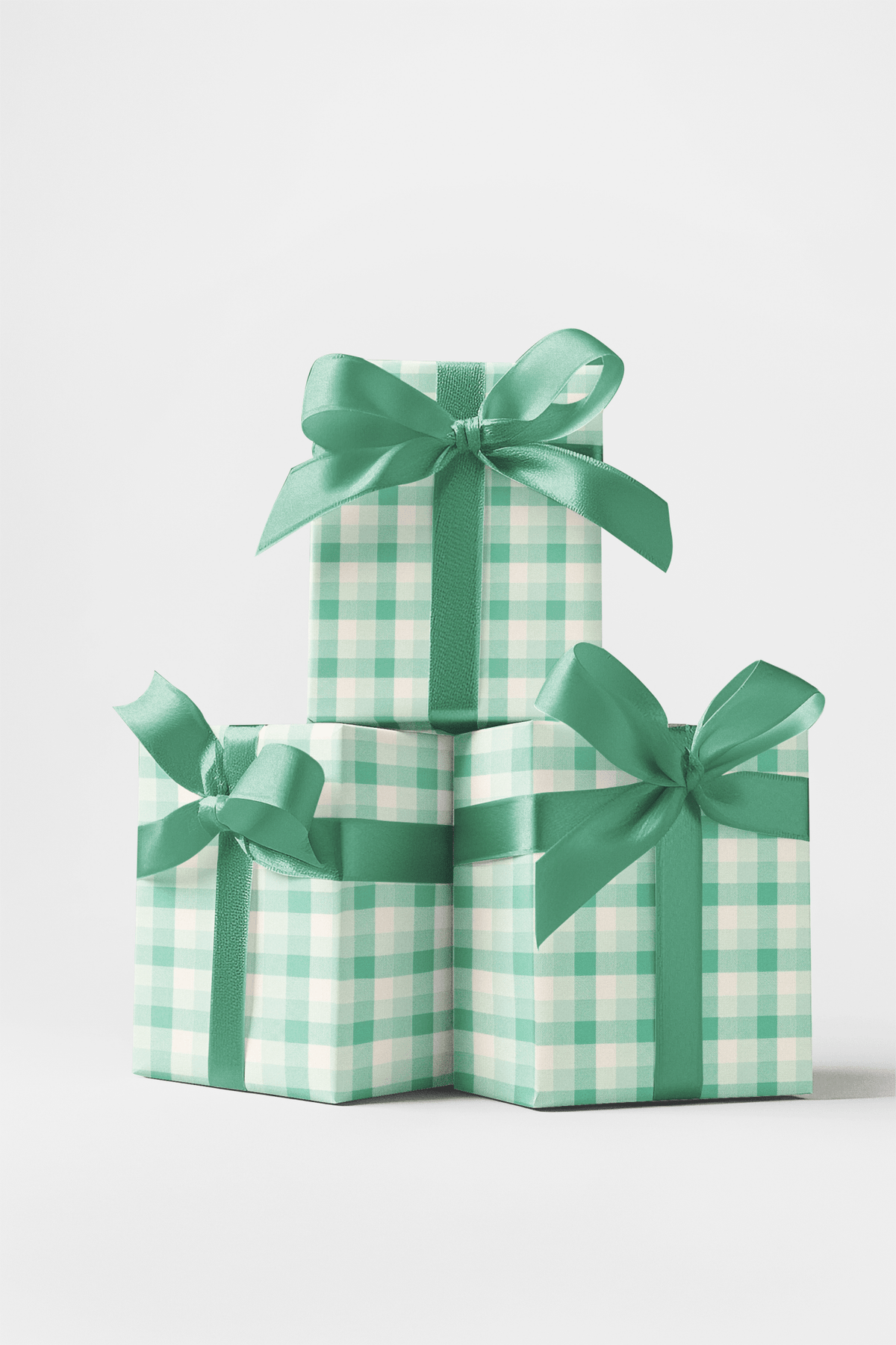 Gingham Gala Mint Wrapping Paper