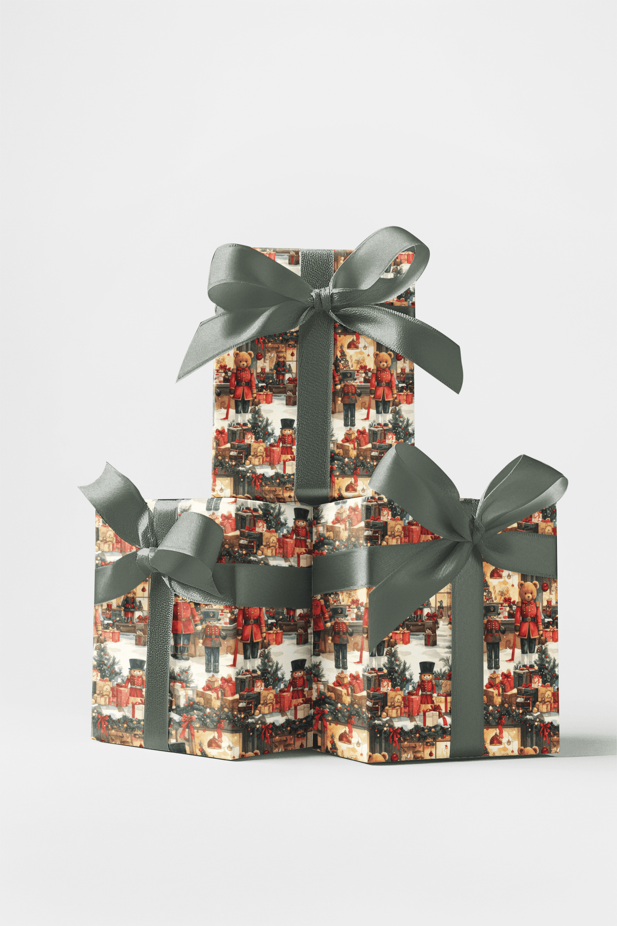 Toy Soldier & Teddy Parade Wrapping Paper