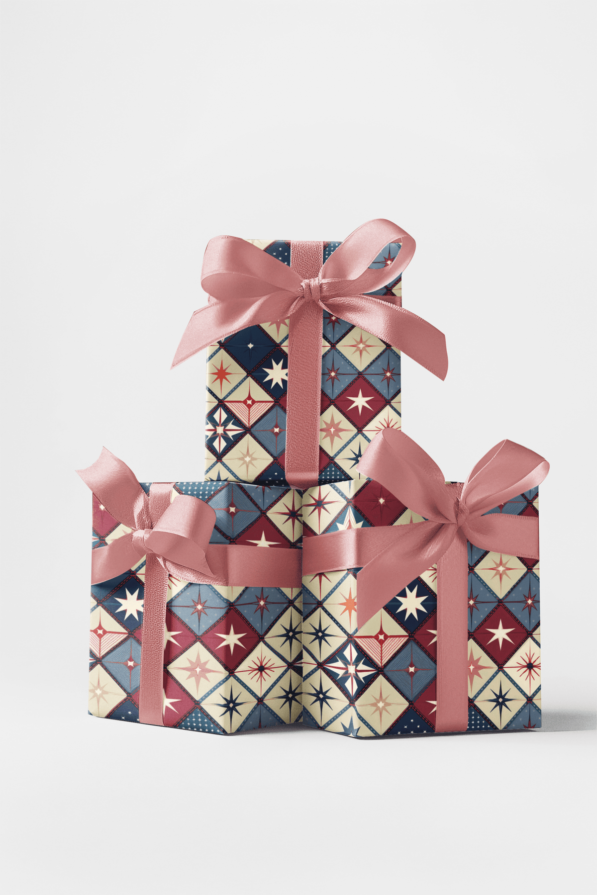 Stars & Diamonds Patchwork Wrapping Paper