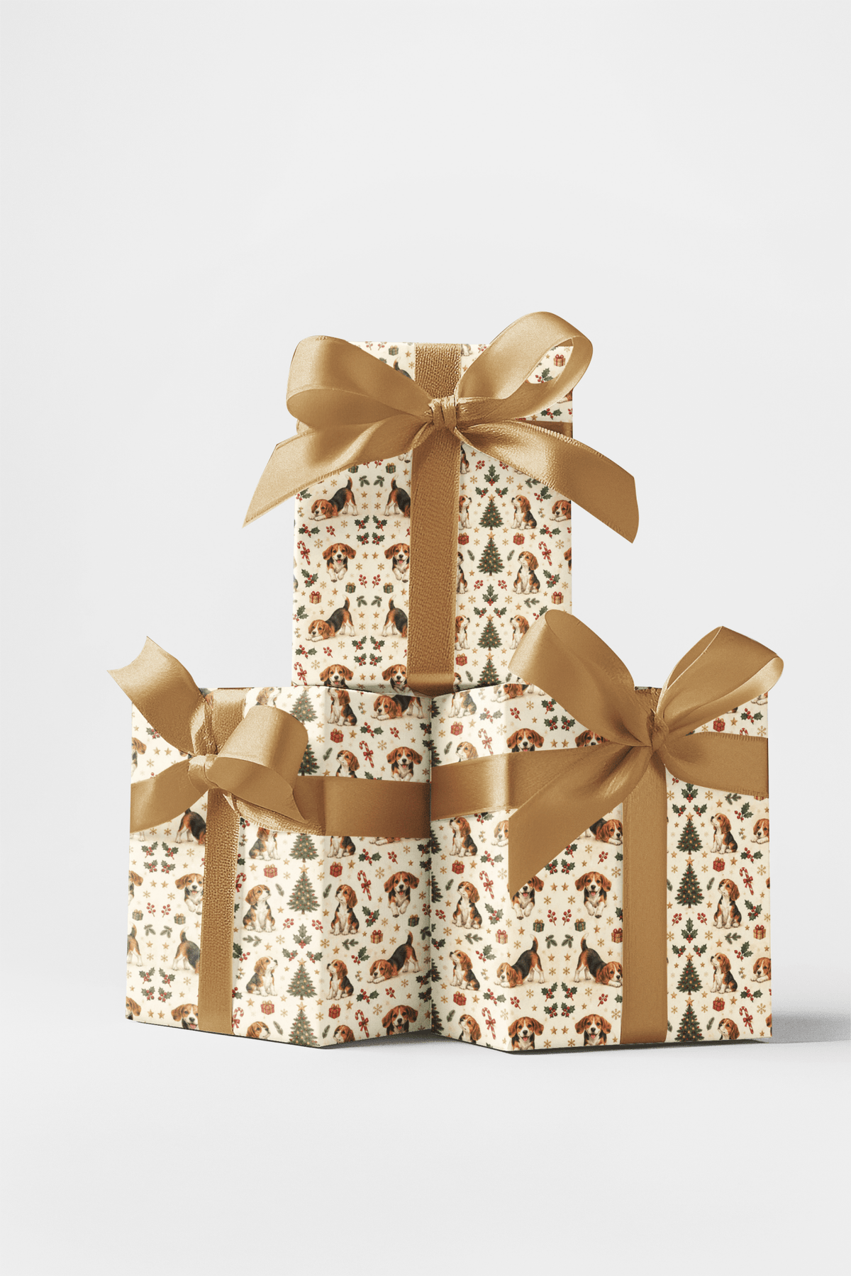 Merry Beagle Playtime Wrapping Paper