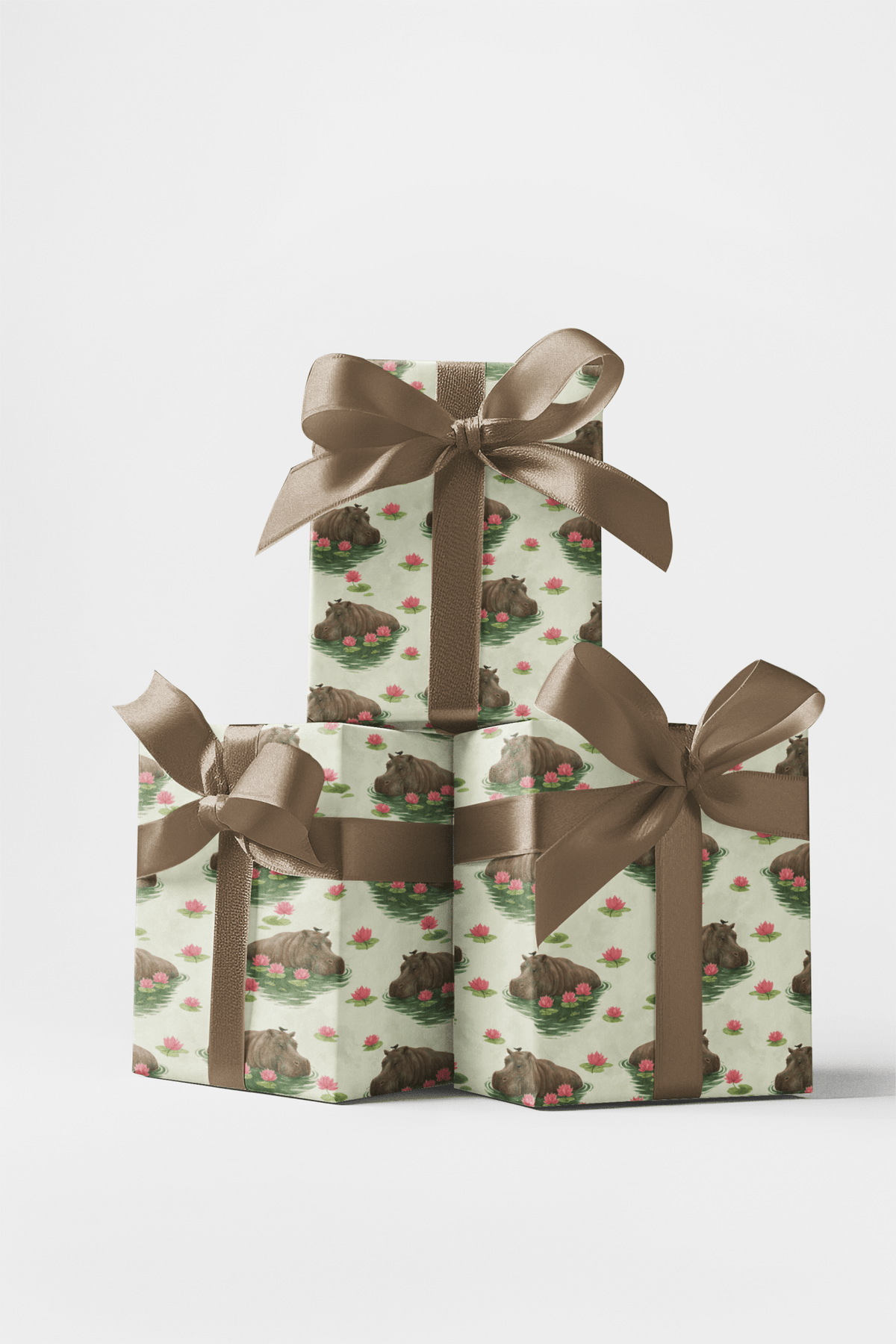 Lily Lagoon Hippos Wrapping Paper