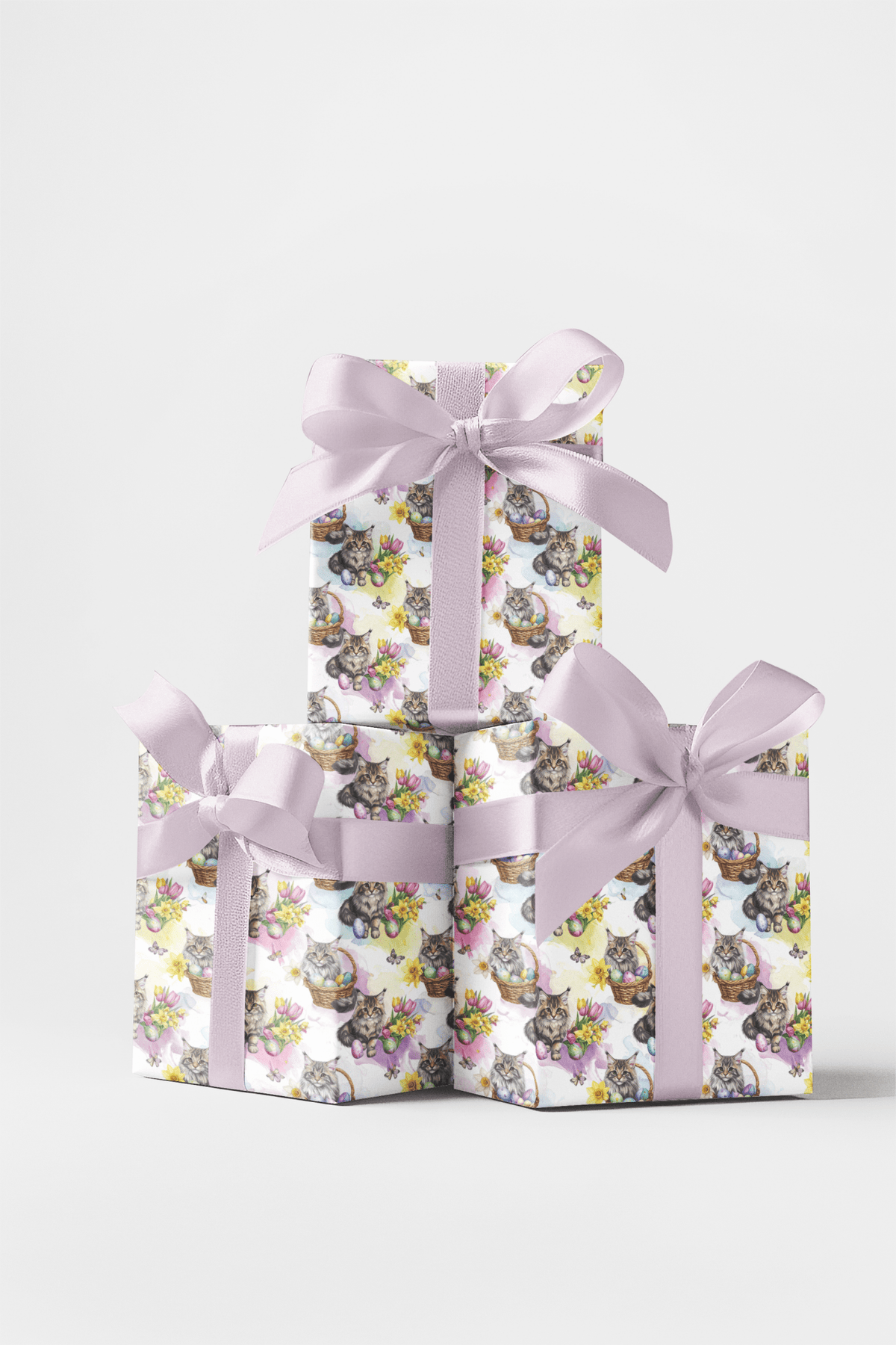 Whiskers & Easter Festivities (maine Coon) Wrapping Paper