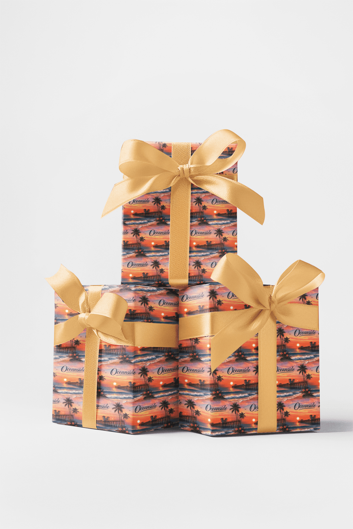 Oceanside Coastal Pier Glow Wrapping Paper