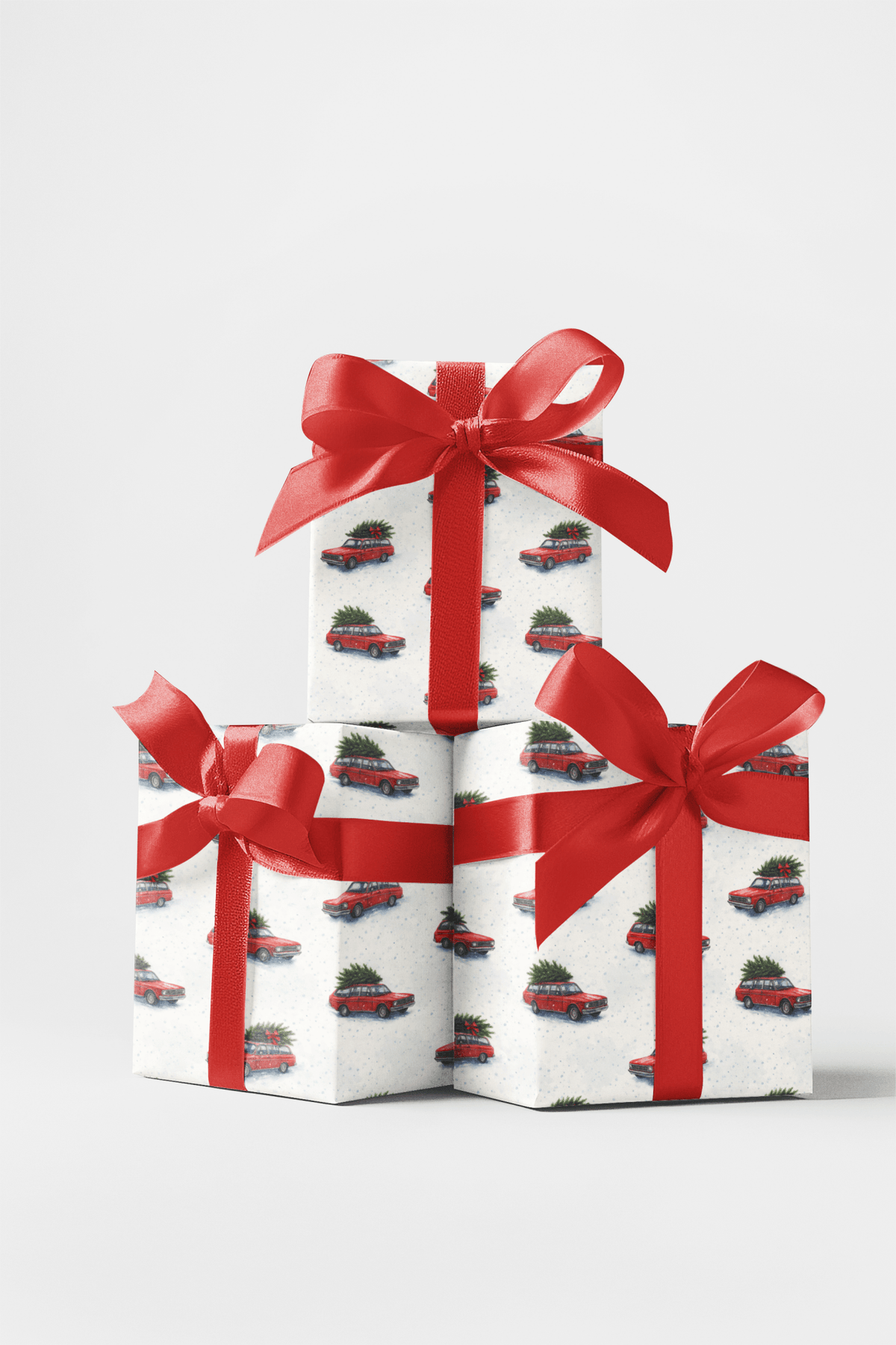 Vintage Christmas Tree Run Wrapping Paper