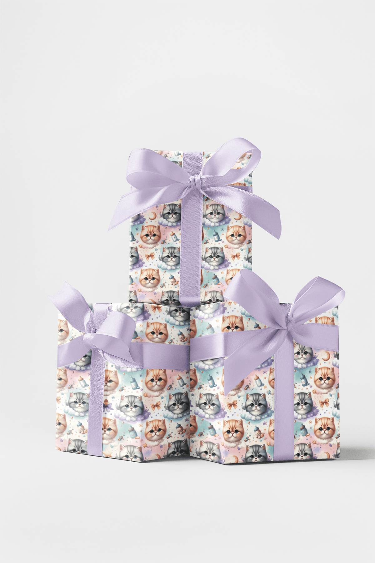 Baby Shower Cats (exotic Shorthair) Wrapping Paper