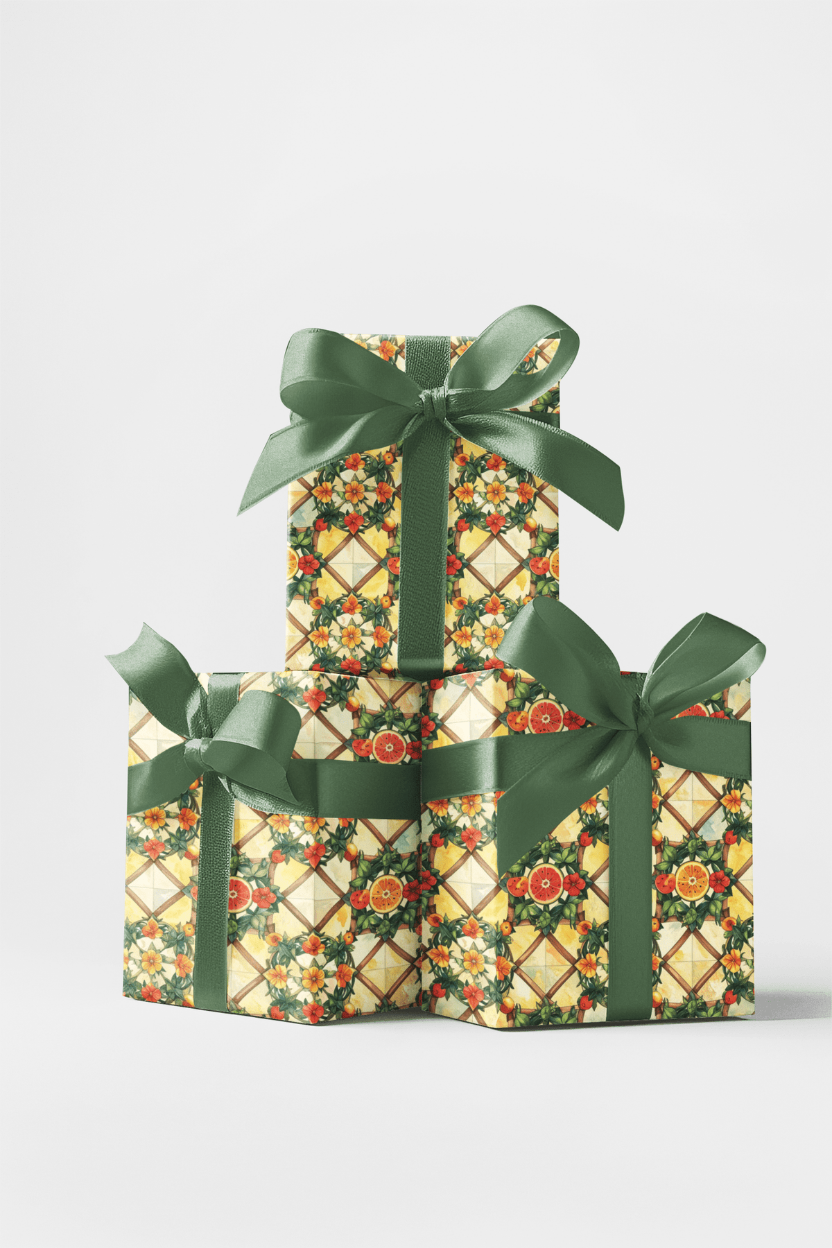 Summer Fruit Trellis Wrapping Paper