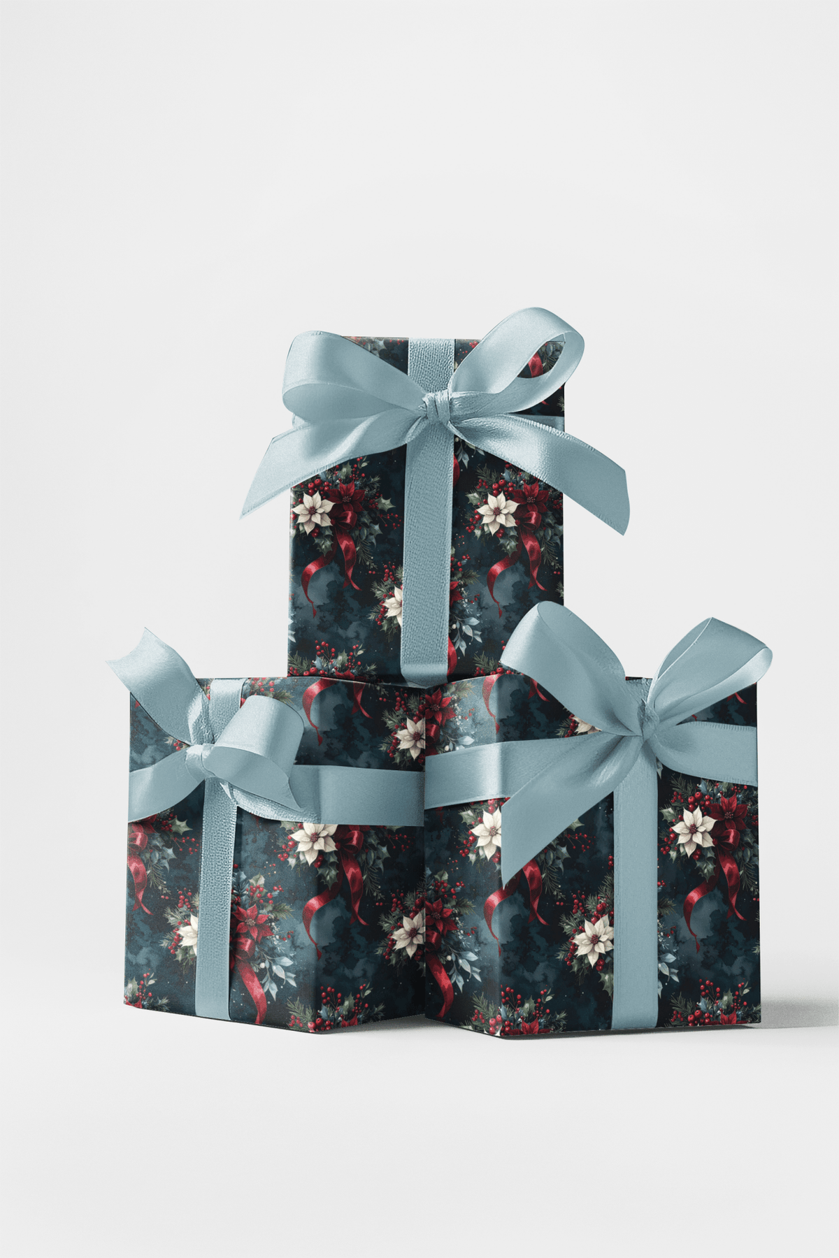 Noir Holiday Bouquet Wrapping Paper