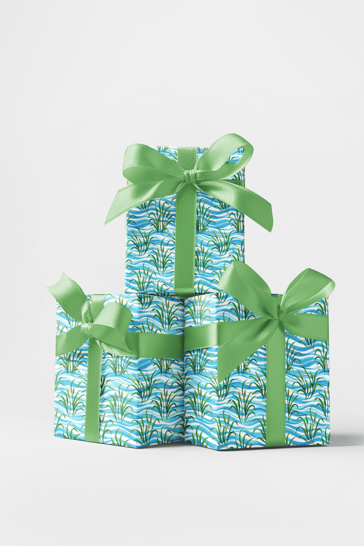 River Reed Curvatures Wrapping Paper