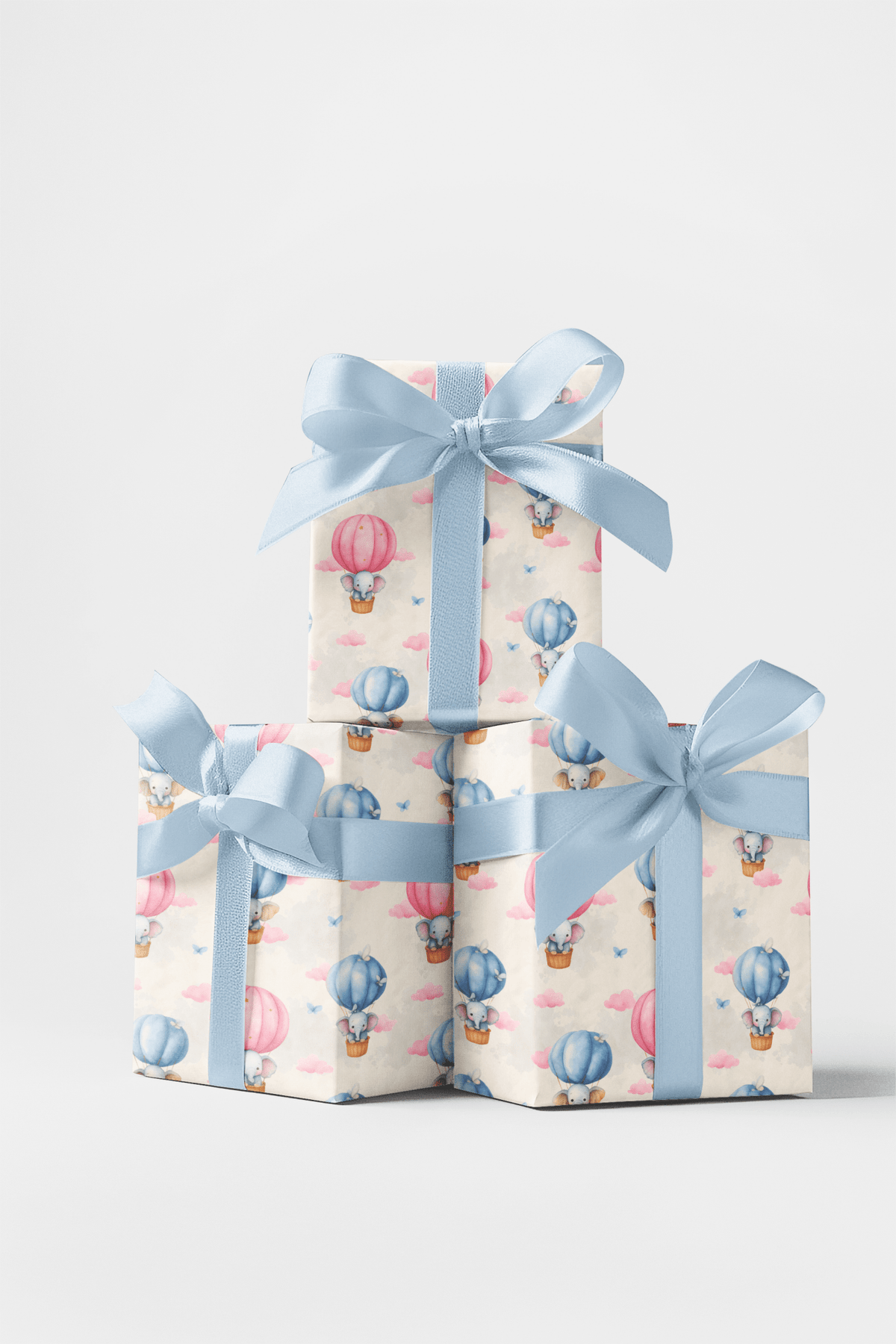 Whimsical Elephants In The Sky Wrapping Paper