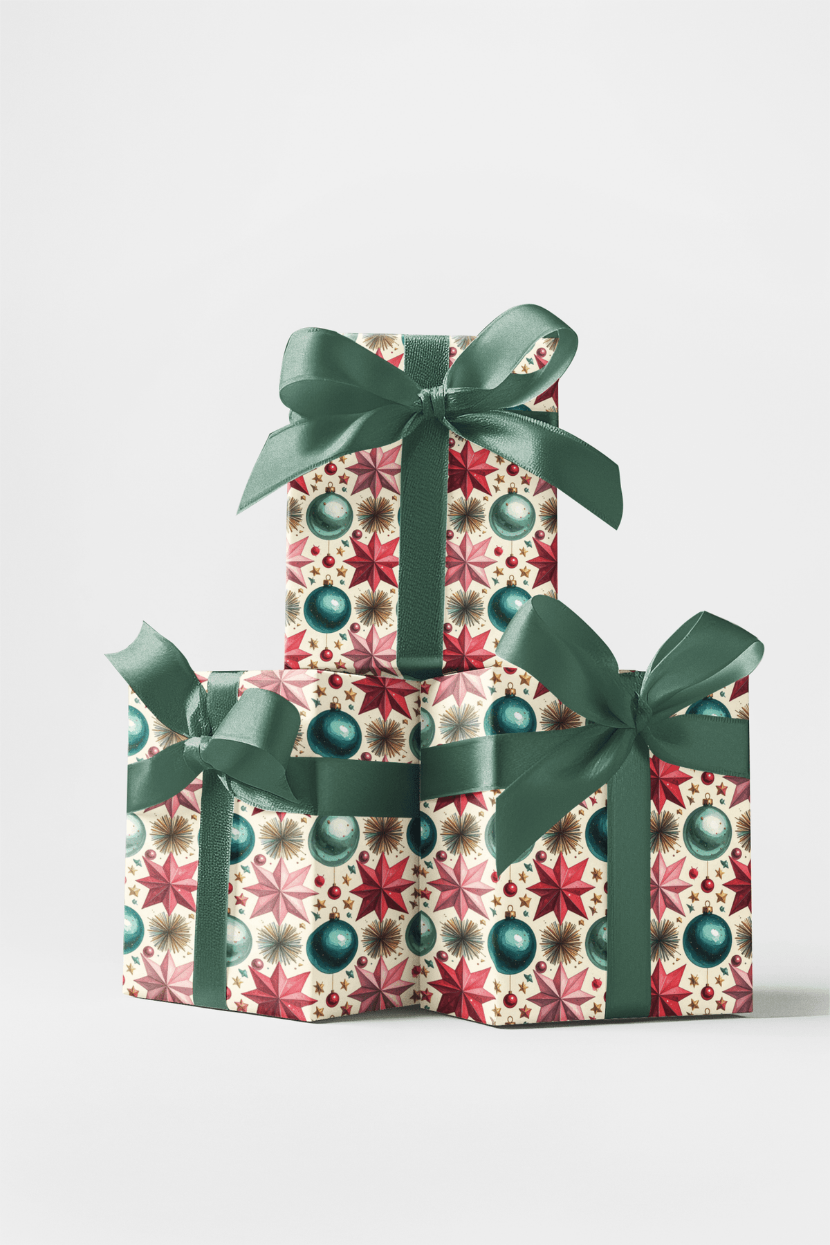 Retro Bauble Celebration Wrapping Paper
