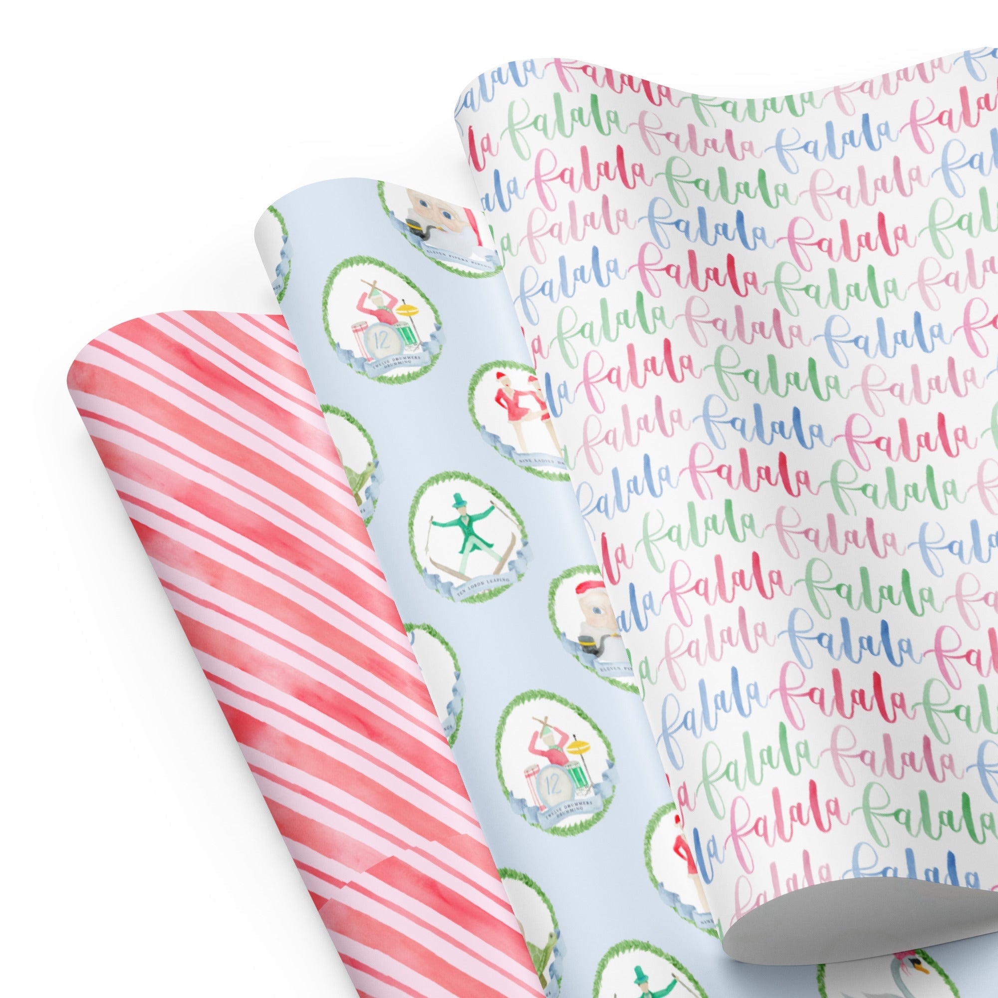 Watercolor 12 Days Of Christmas Gift Wrapping Set