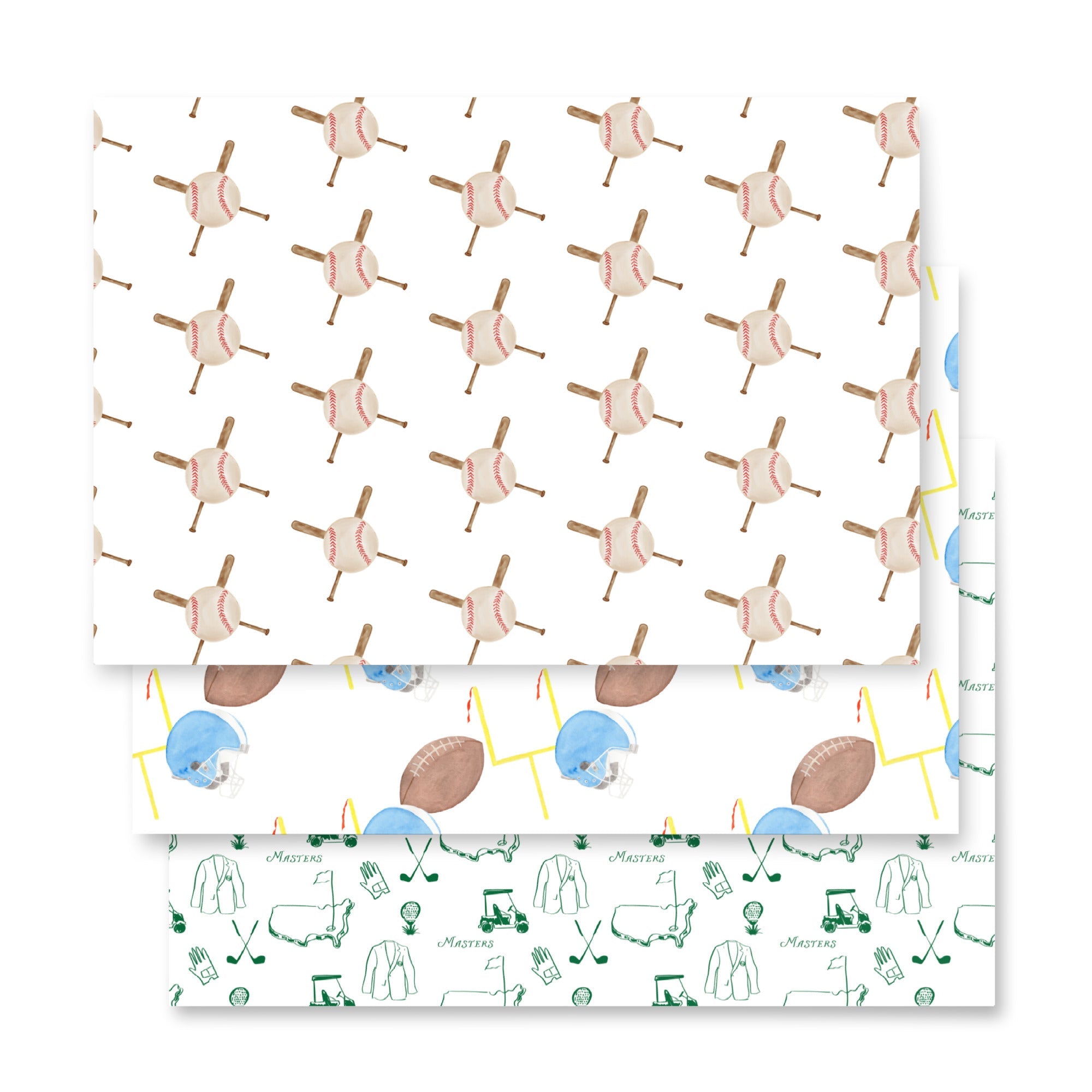 Sports Star Watercolor Gift Wrap Set