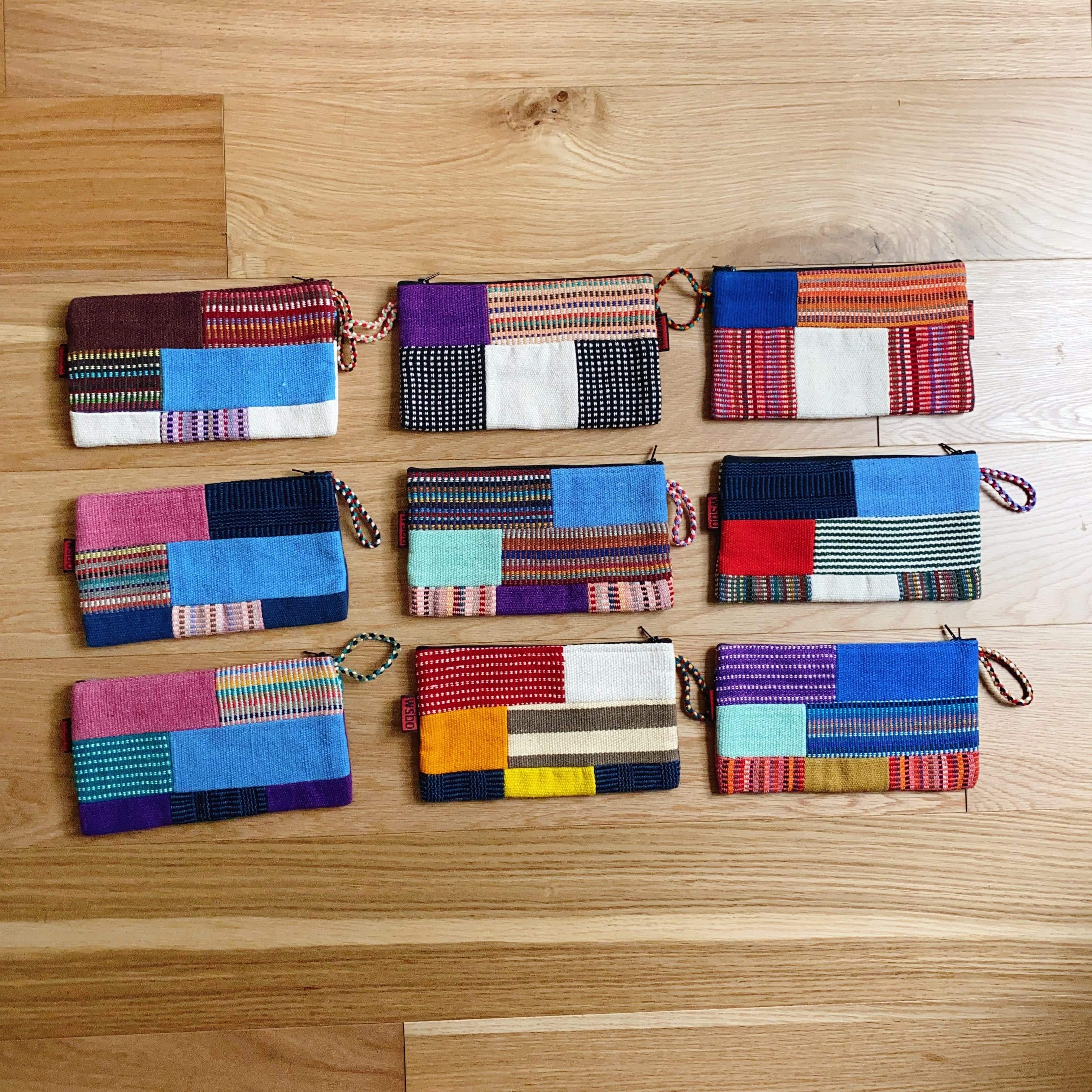 Handwoven Patchwork Zipper Pouch - Large