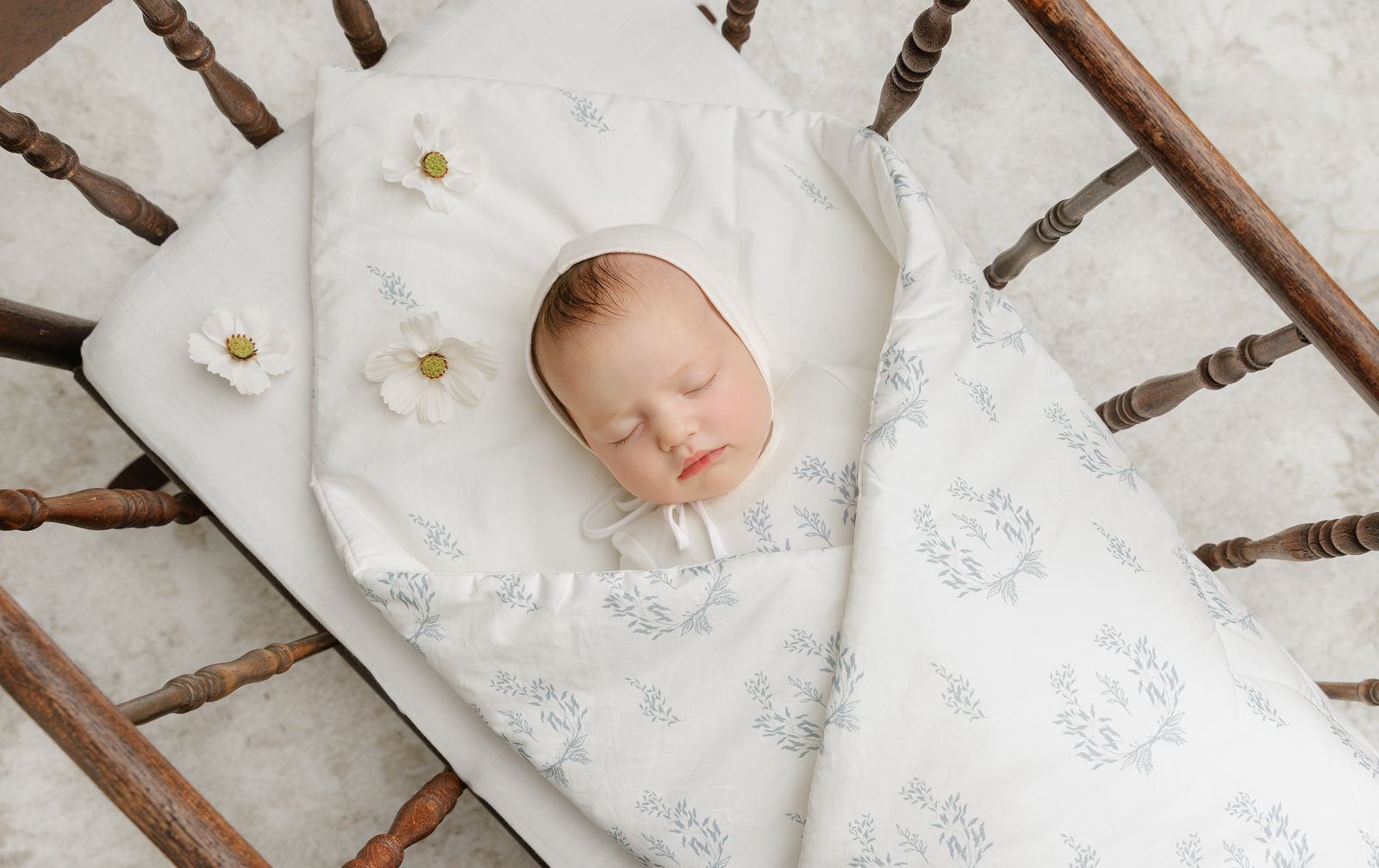 Peluche Blue Botanical Baby Wrap Playmat