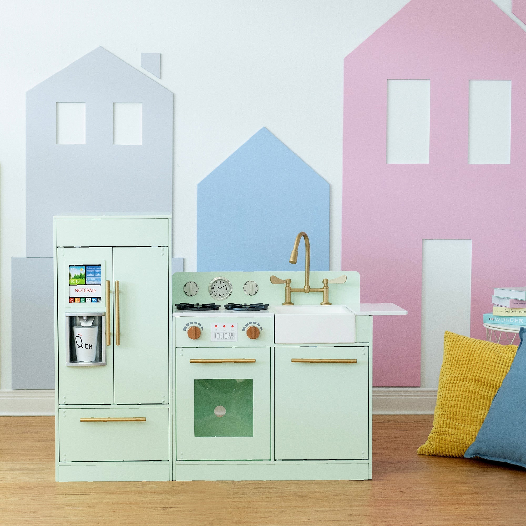 Little Chef Charlotte Modern Play Kitchen, Mint/gold