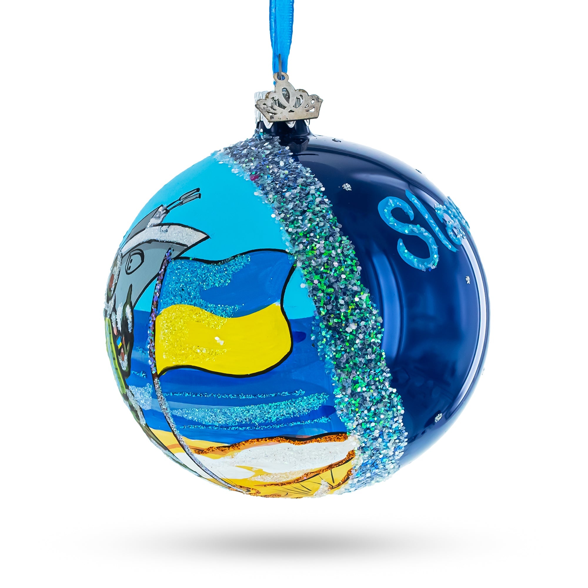 Ukrainian Heroes Glass Ball Christmas Ornament 4 Inches