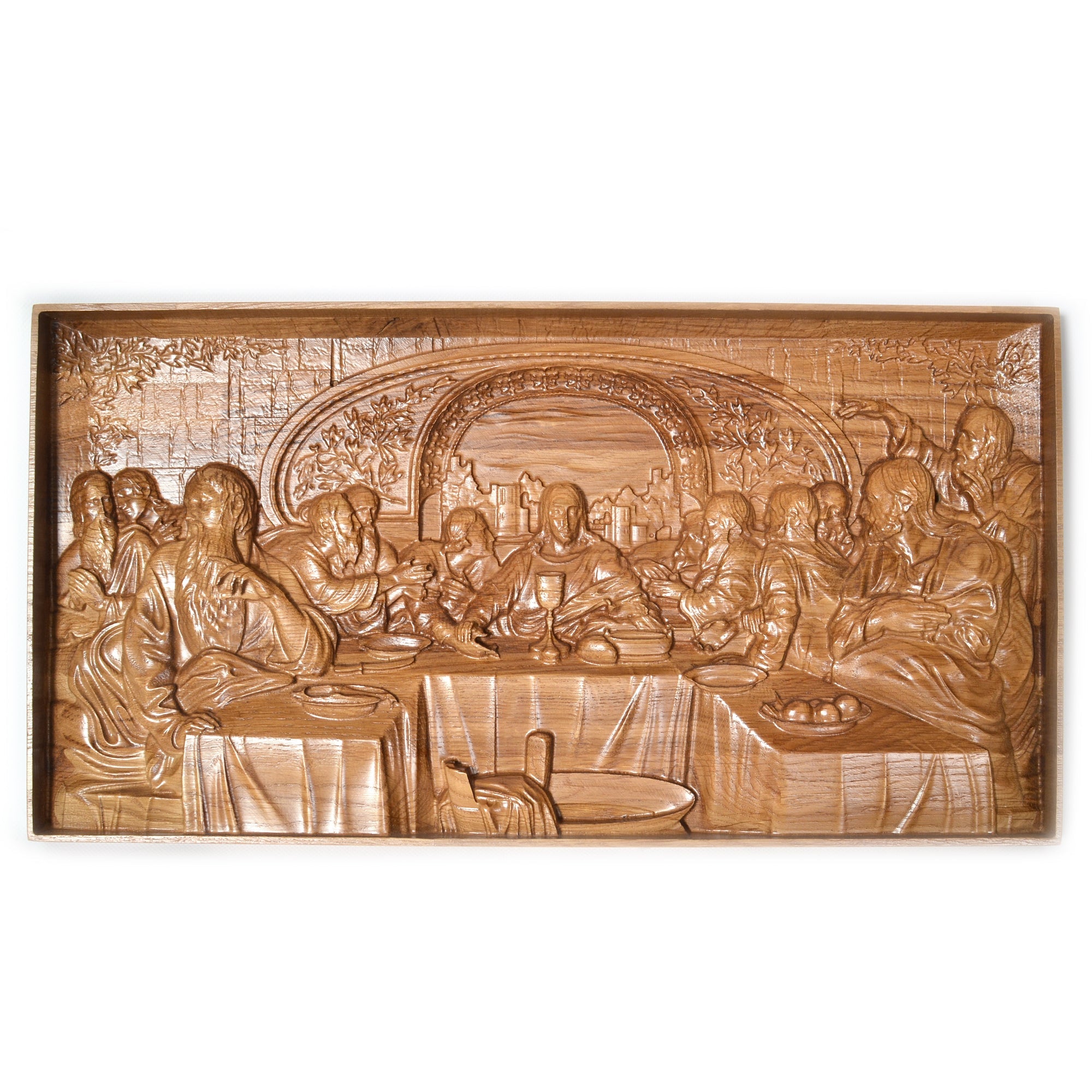 The Last Supper Ukrainian Beech Wood Carved Plaque