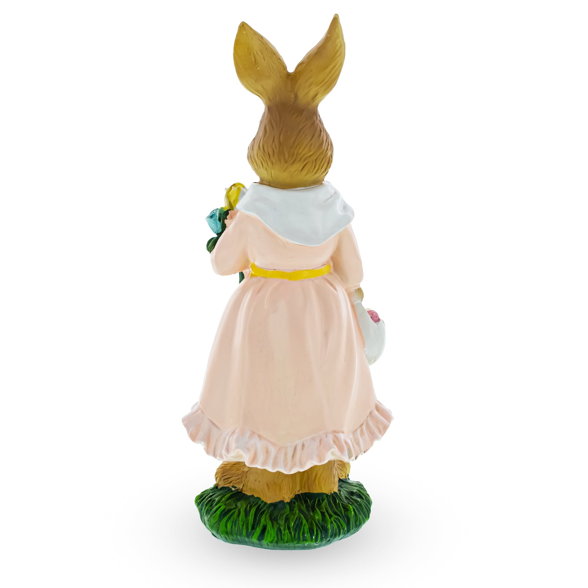 Springtime Delight: Mother Bunny With Flowers And Easter Egg Basket Figurine