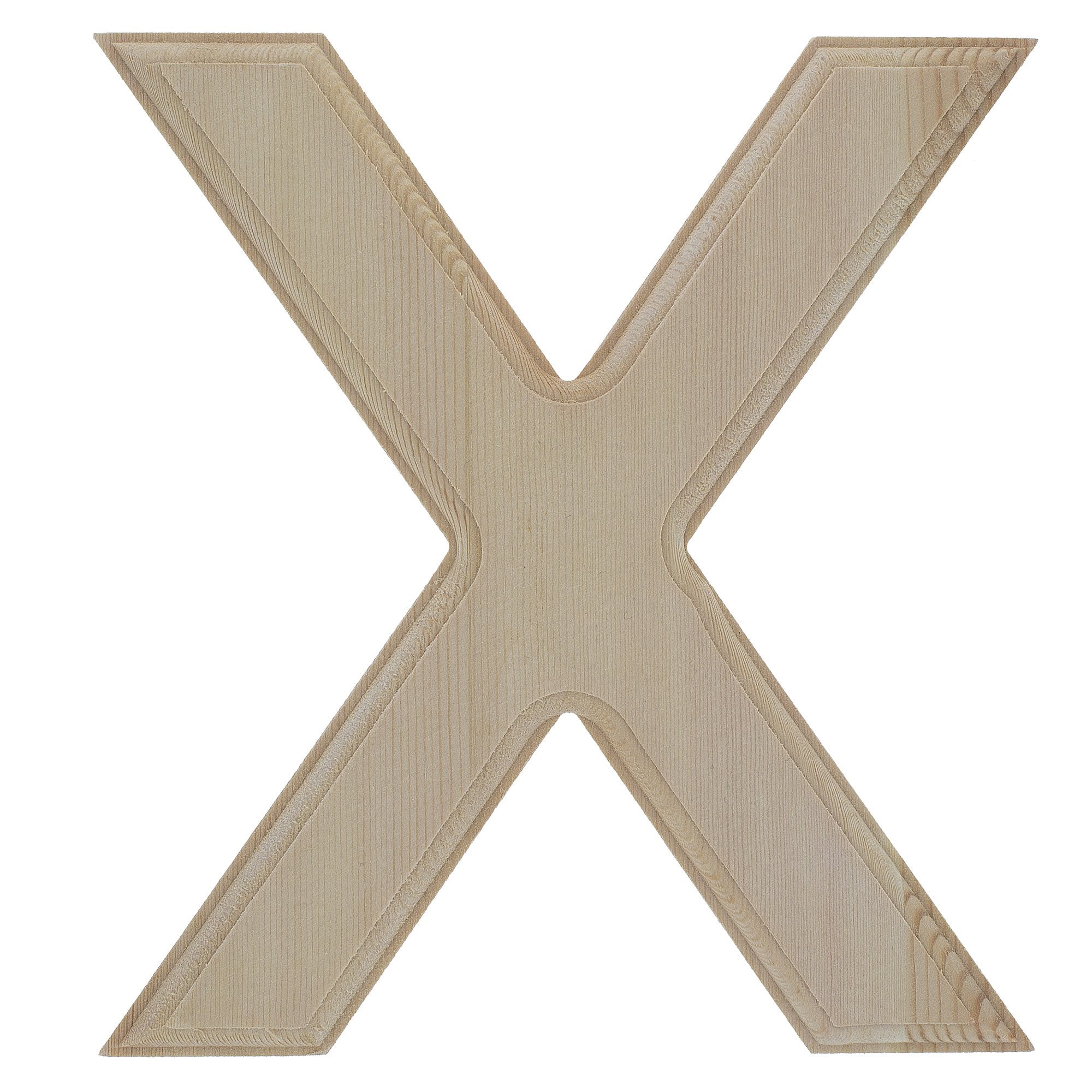 Unfinished Wooden Arial Font Letter X (6.25 Inches)