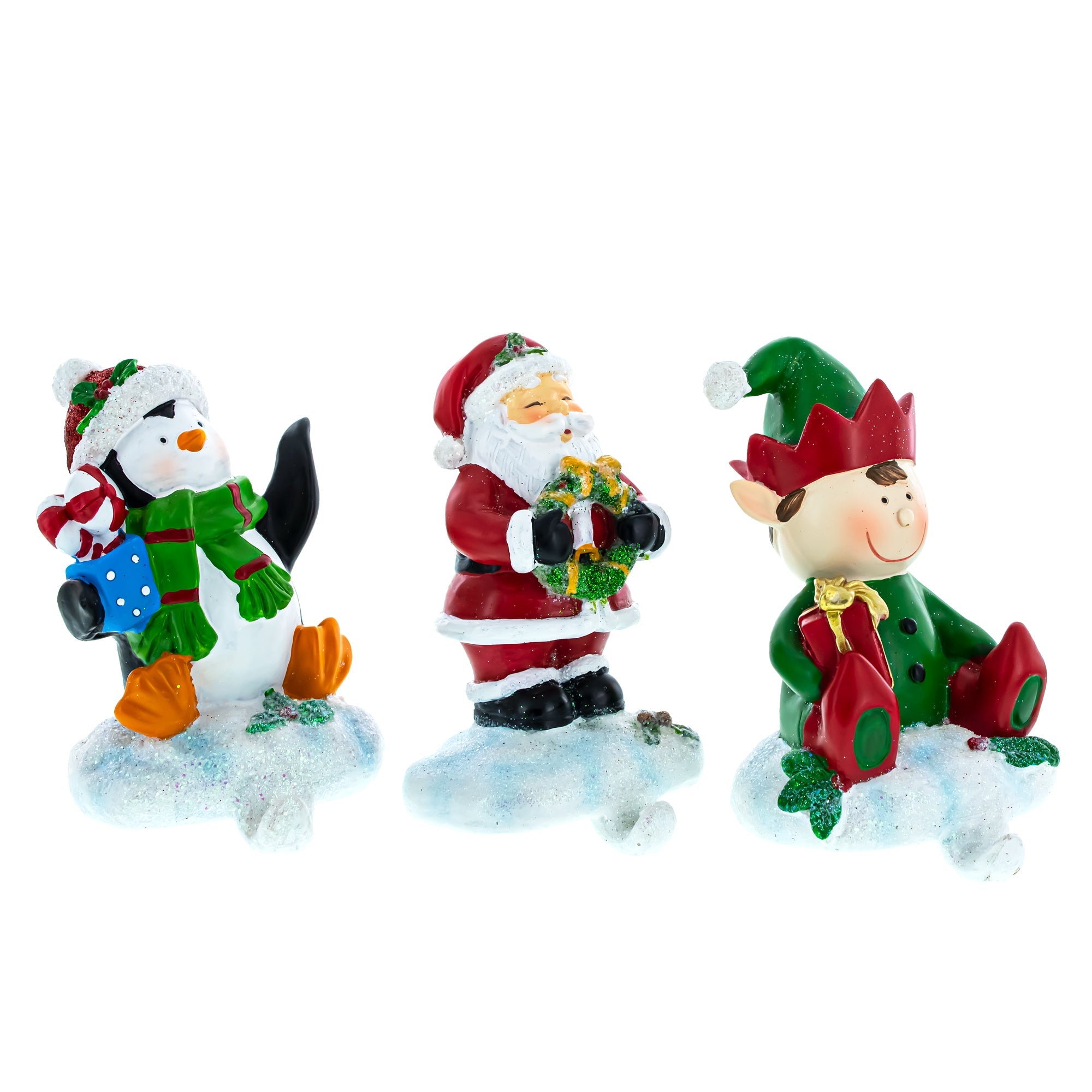 Festive Trio: Set Of 3 Christmas Stocking Holders - Elf, Santa, And Penguin