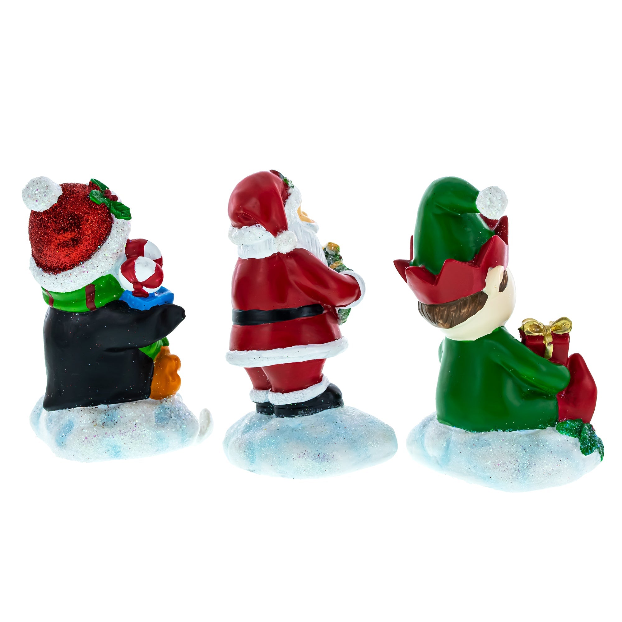 Festive Trio: Set Of 3 Christmas Stocking Holders - Elf, Santa, And Penguin