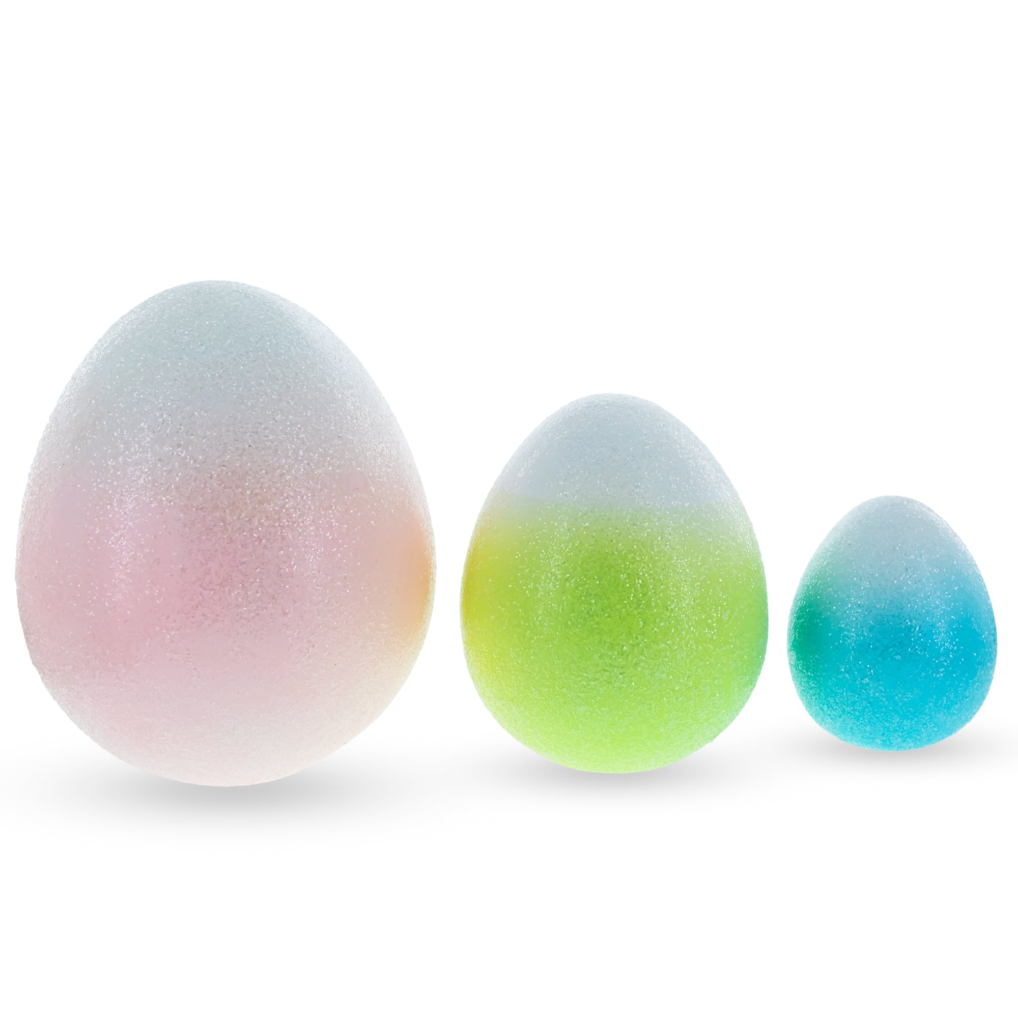 Set Of Three Gradient Jumbo Easter Eggs 8 Inches