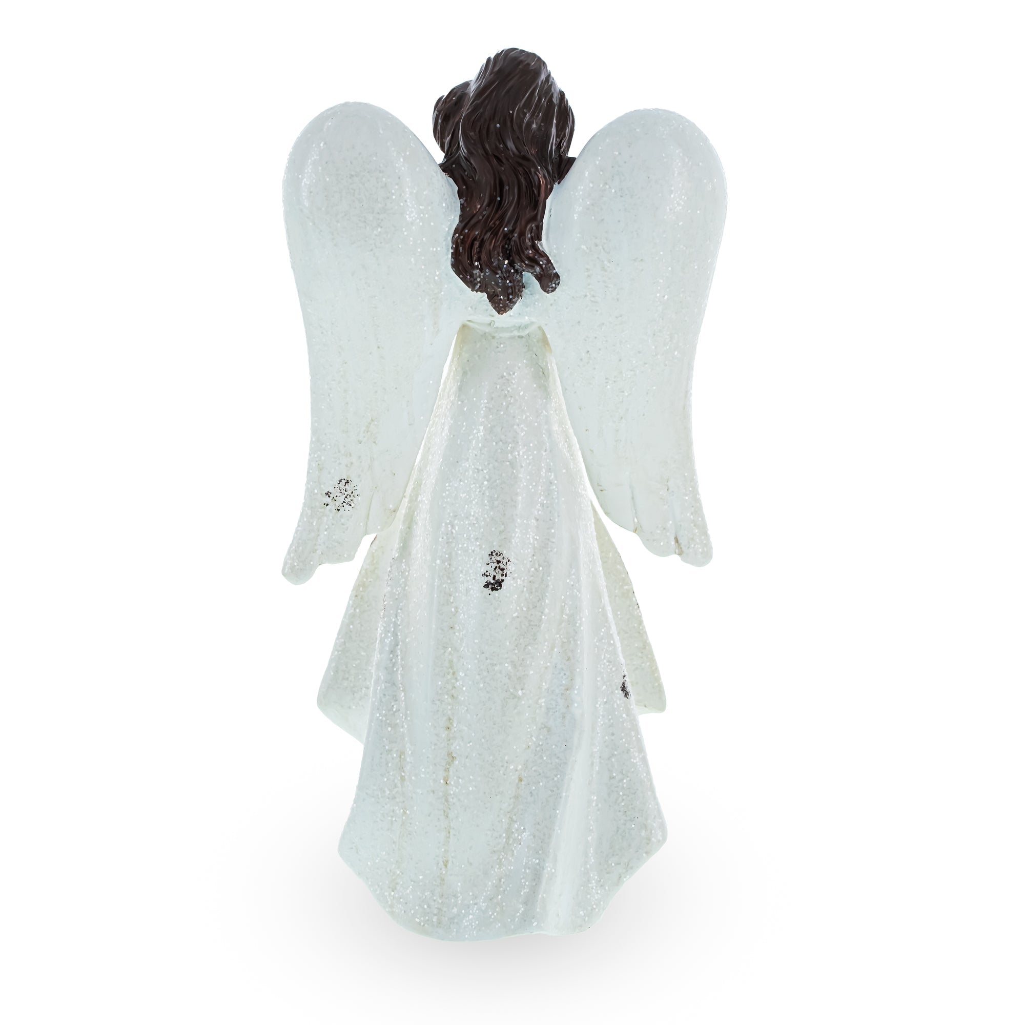 Serene Praying Angel In Snowflakes Dress Figurine