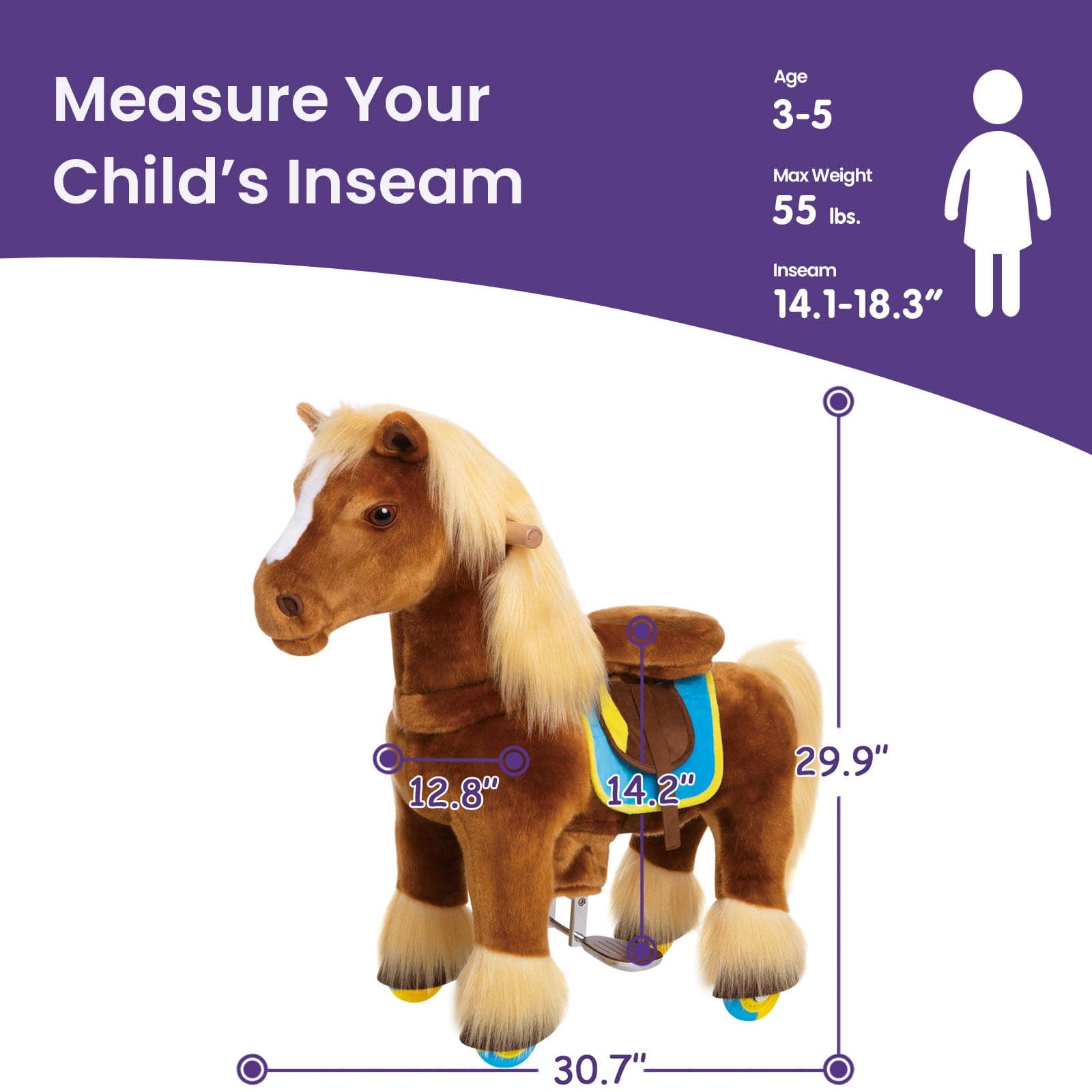 Riding Horse Toy For Age 3-5 Brown Model X