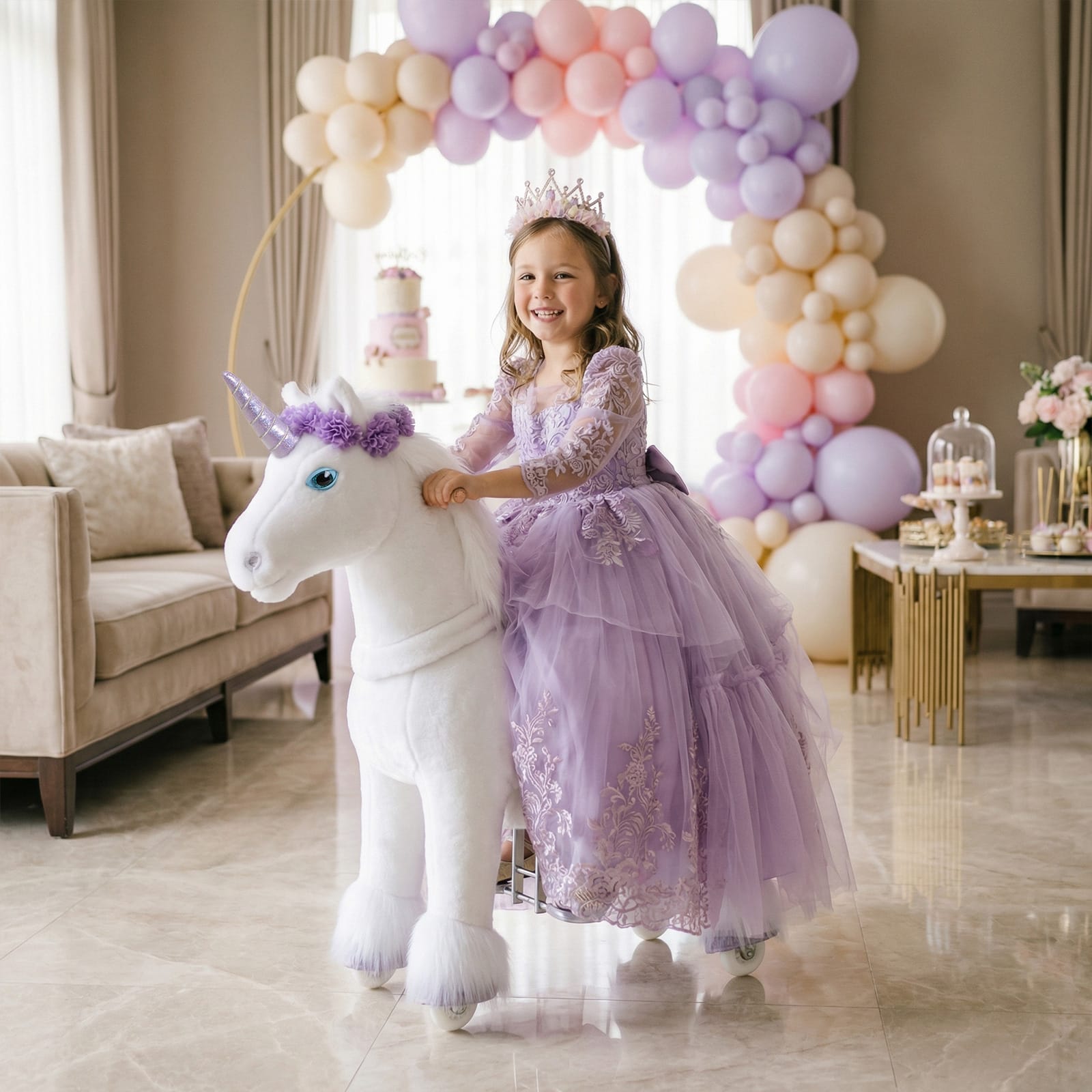 Model X® Unicorn Ride-on Toy Age 4–7 – Purple