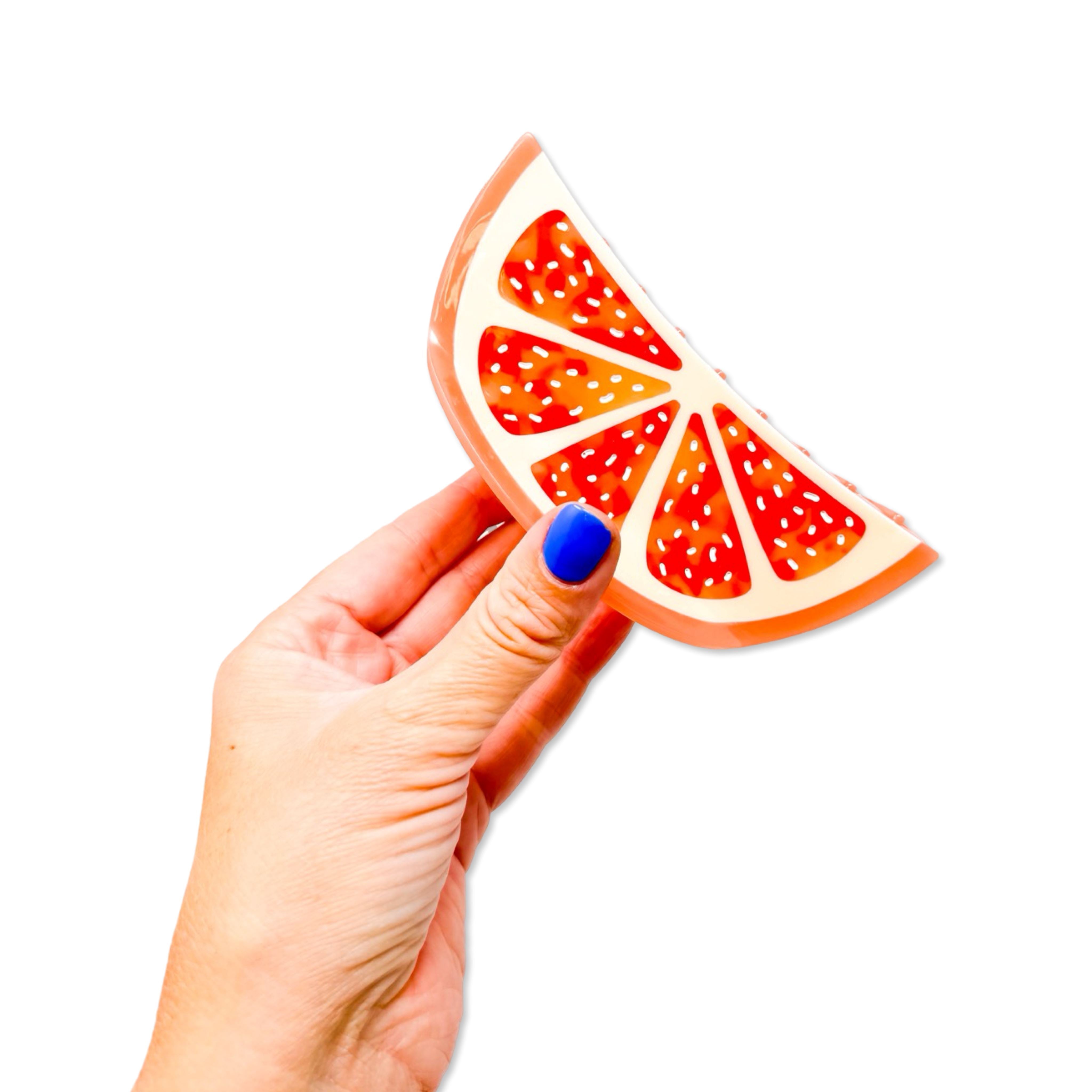 Xl Grapefruit Slice Hair Claw Clip