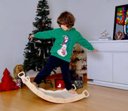 Xl Wooden Balance Board For Toddlers Montessori Balance Toy With Pillow