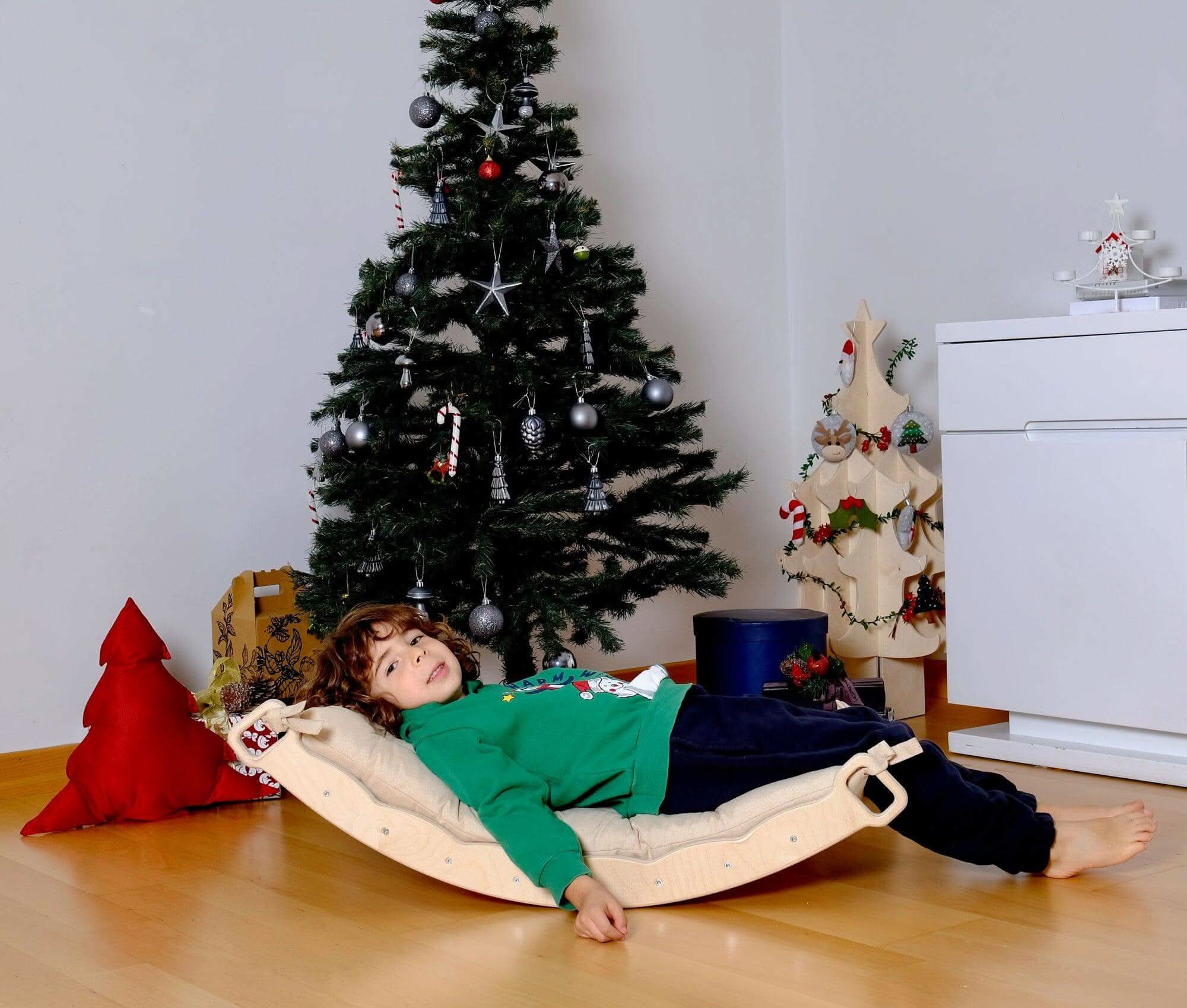 Xl Wooden Balance Board For Toddlers Montessori Balance Toy With Pillow