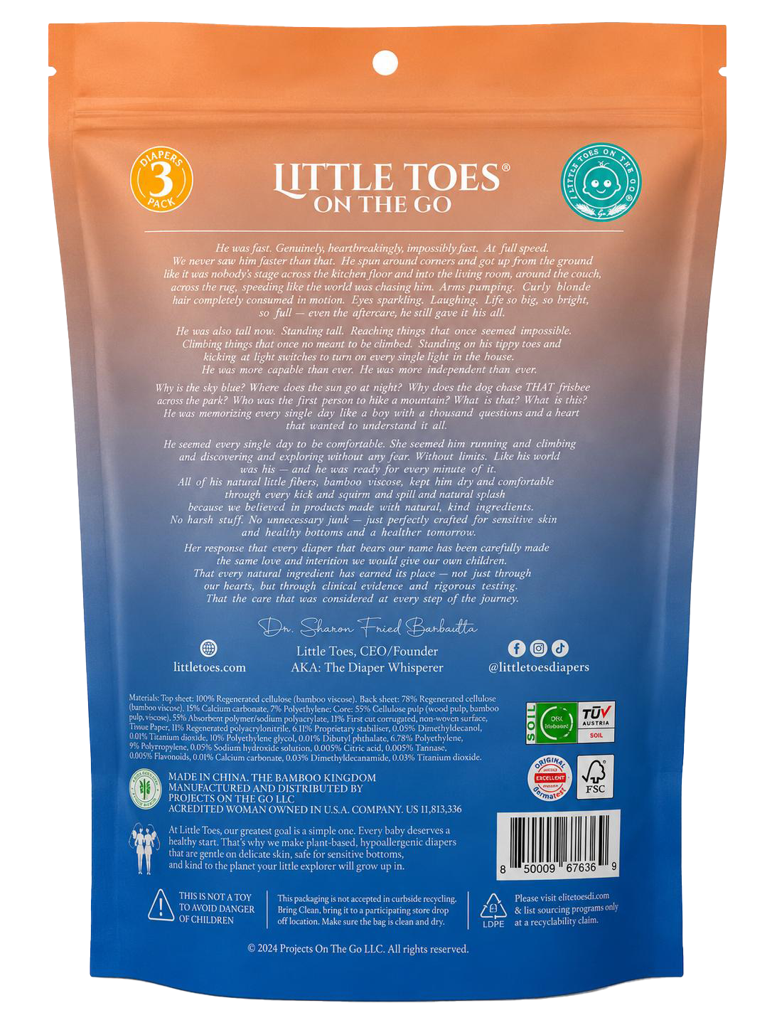 On The Go Bamboo Diapers 3-pack