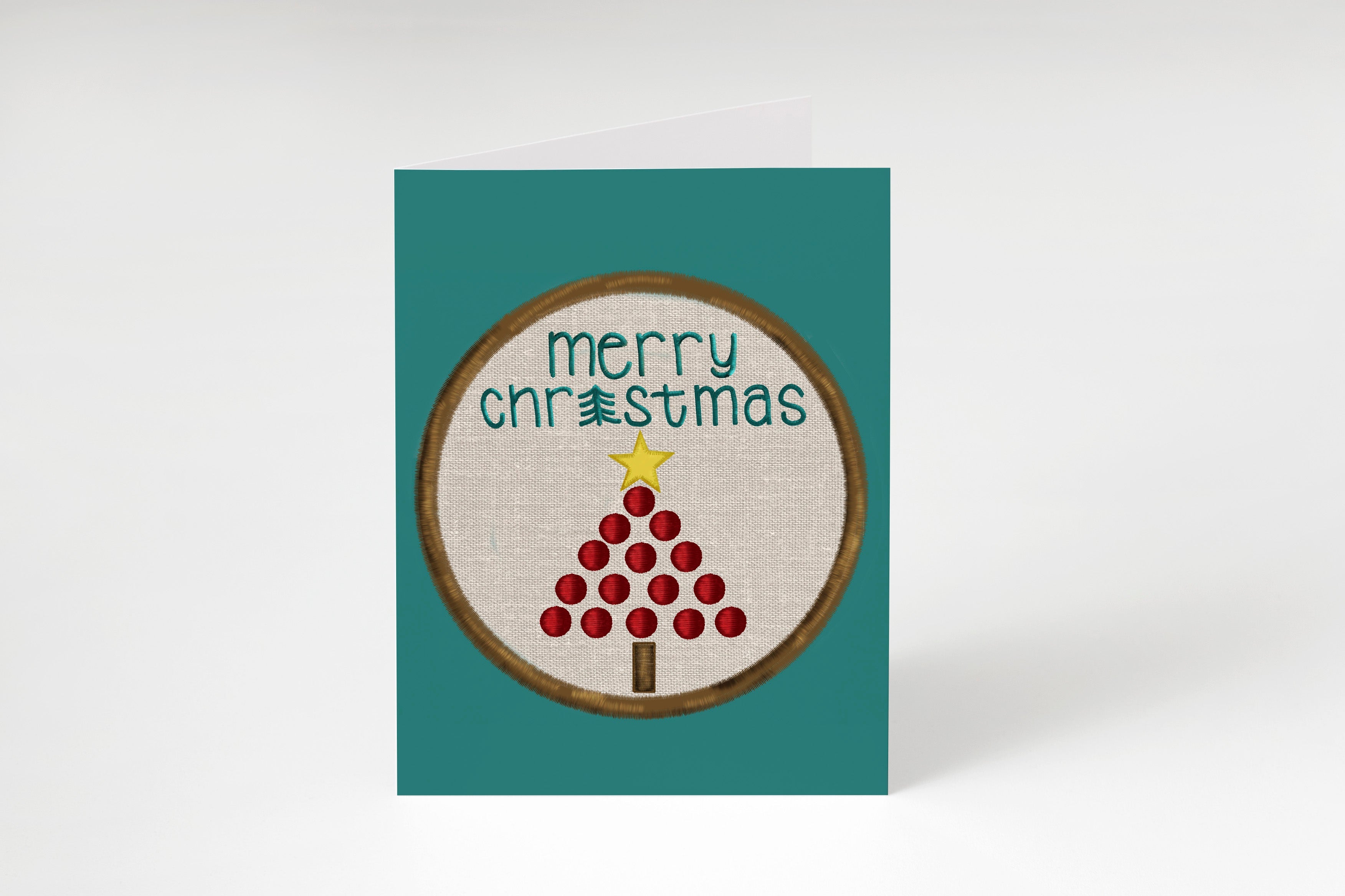 Christmas Tree Embroidery Hoop Card – Cozy Handmade Holiday Card