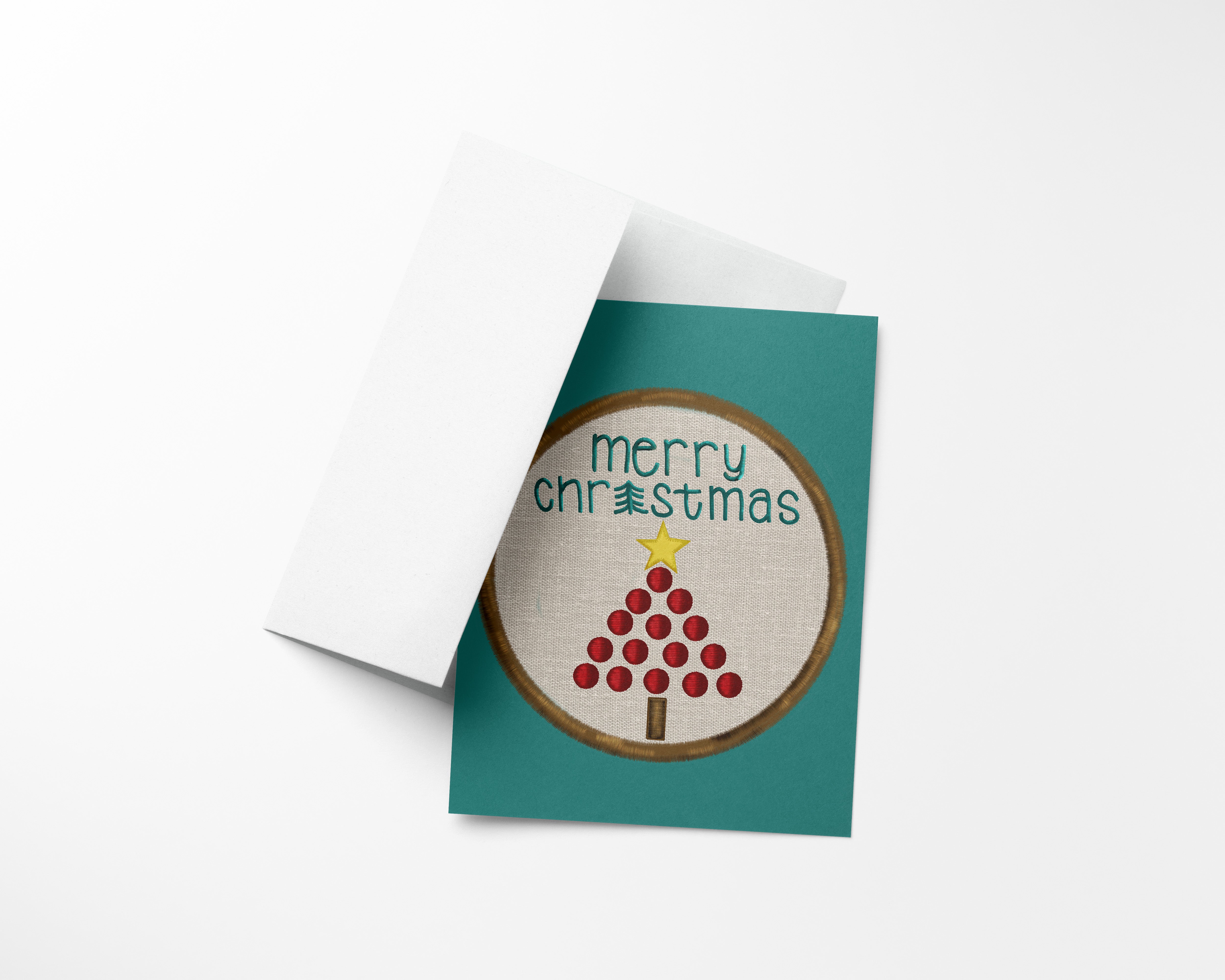 Christmas Tree Embroidery Hoop Card – Cozy Handmade Holiday Card