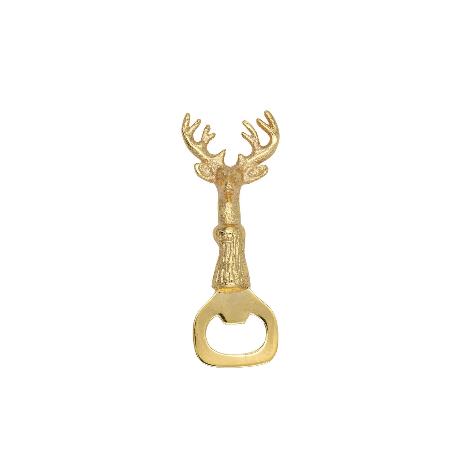Cast Aluminum & Stainless Steel Bottle Opener With Deer Handle
