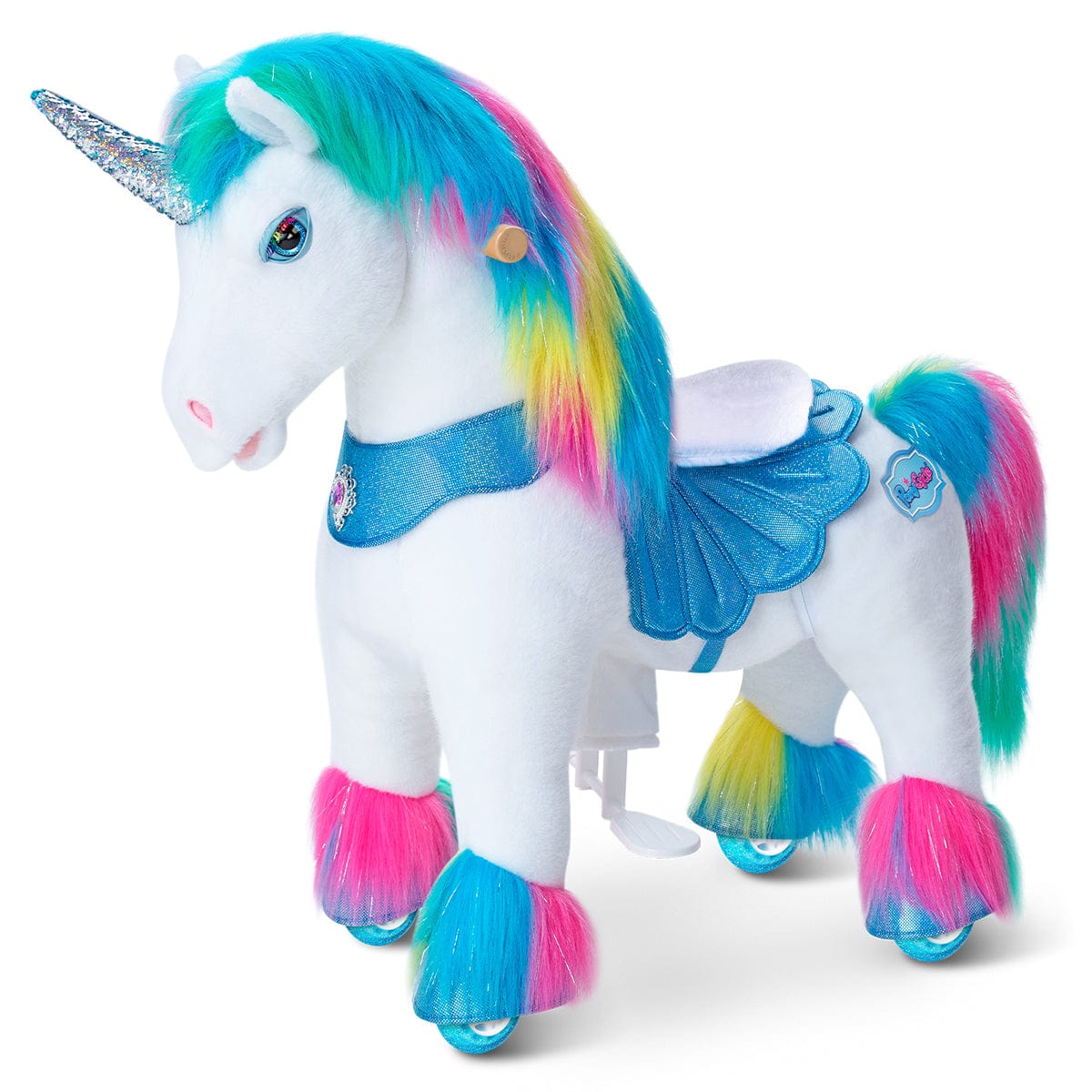 Model Y Rainbow Unicorn Rideable Toy For Age 3-4