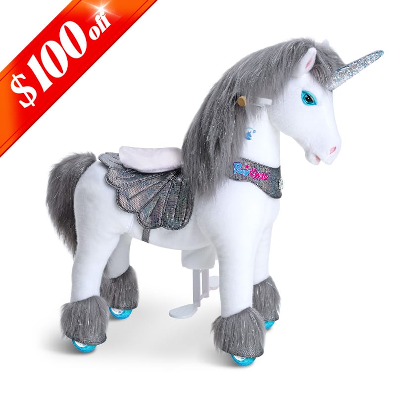 Model Y Grey Unicorn Rideable Toy For Age 3-4